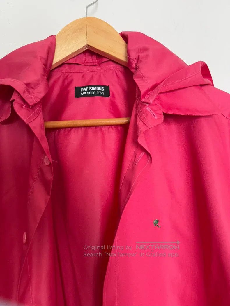 Raf Simons Raf simons Watermelon-red nylon hooded shirt Size US S / EU 44-46 / 1 - 2 Thumbnail