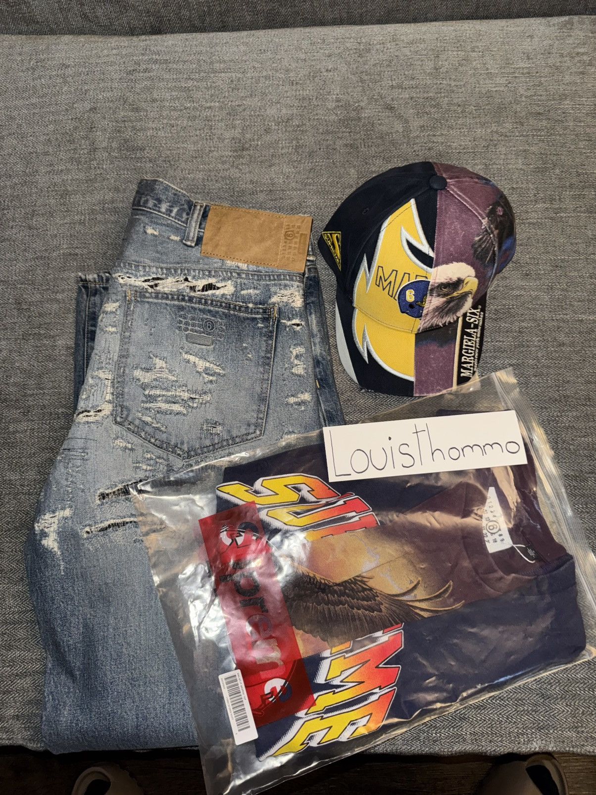 Maison Margiela × Supreme Supreme x MM6 Maison Margiela Distressed Loose Fit jean Size US 30 / EU 46 - 18 Thumbnail