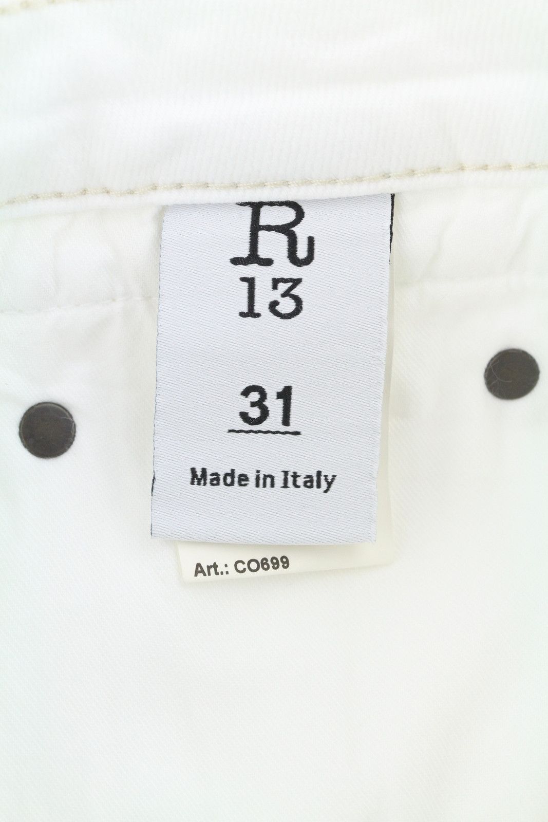 R13 BOY FLARE 31 Aerin White Stretch Zip Fly Denim Jeans 87162 Size 31" - 9 Thumbnail