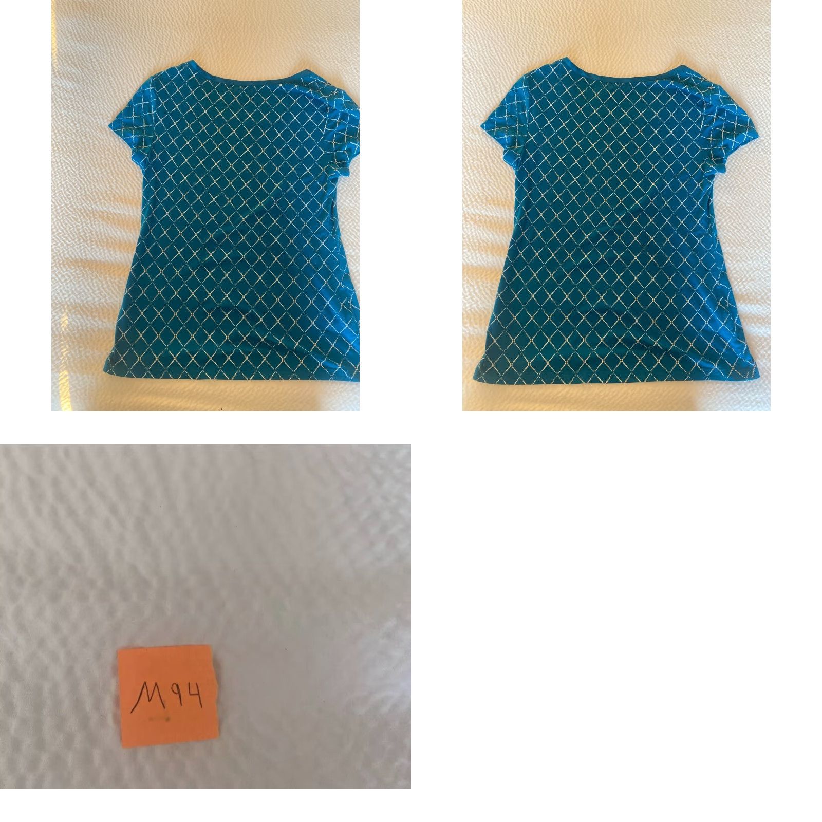 Banana Republic Banana Republic Blouse Women's Medium Blue Rayon Geometric Crew Neck Short Sleeve Stretch Luxe Touch Regular Fit Casual 90s? Size M / US 6-8 / IT 42-44 - 8 Thumbnail