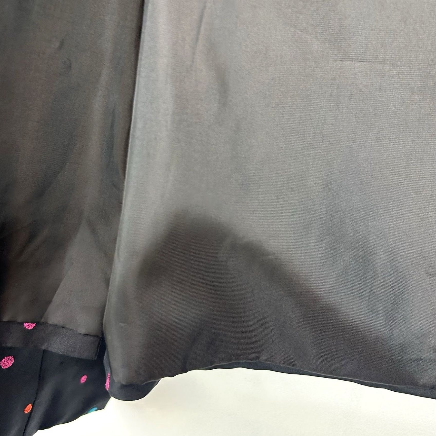 Vintage Silkland Blazer Womens M Black Silk Embroidered Polka Dot Jacket Office Size M / US 6-8 / IT 42-44 - 8 Thumbnail
