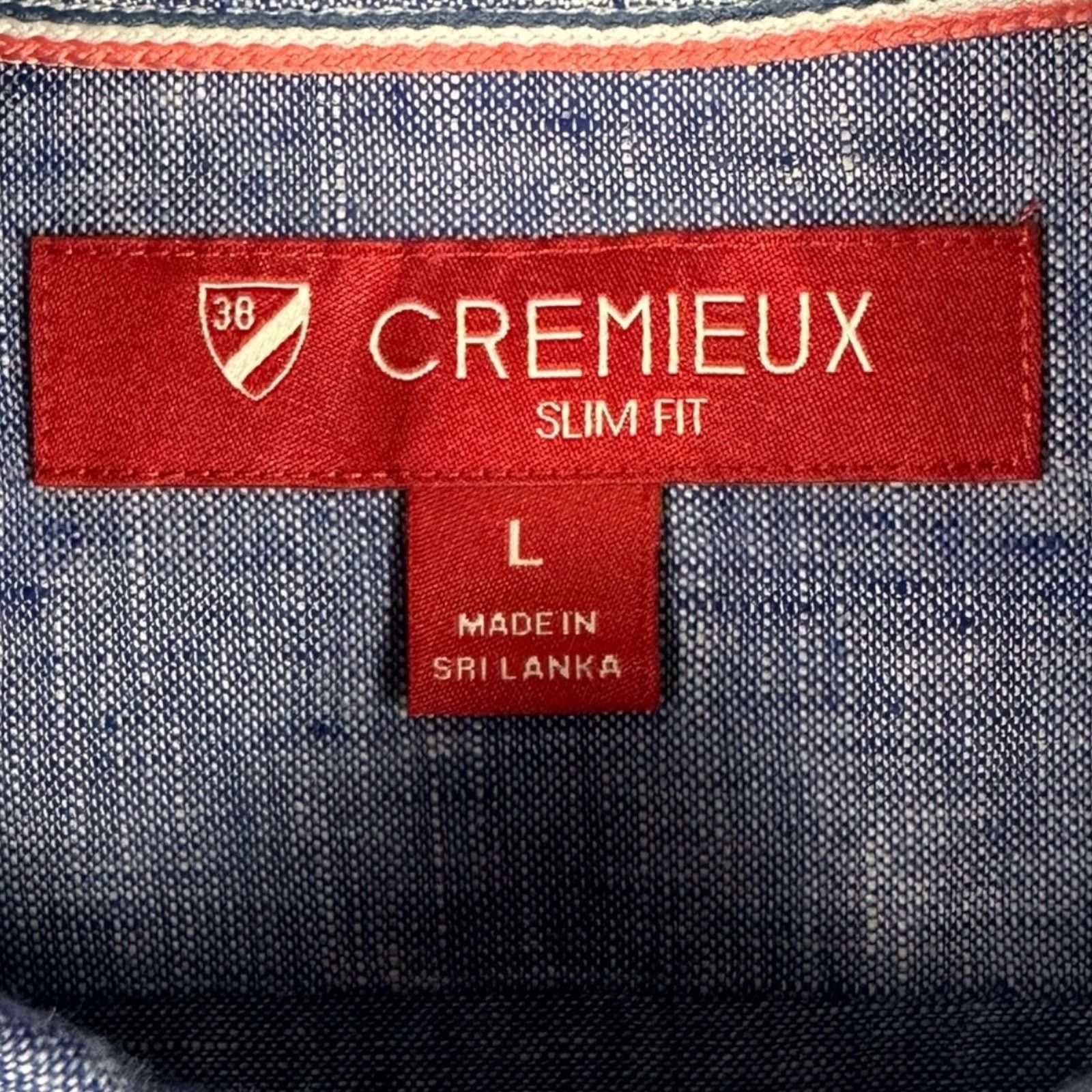 Cremieux Cremieux Men's Large Blue Slim Fit Button-Down Long Sleeve Size US L / EU 52-54 / 3 - 8 Thumbnail