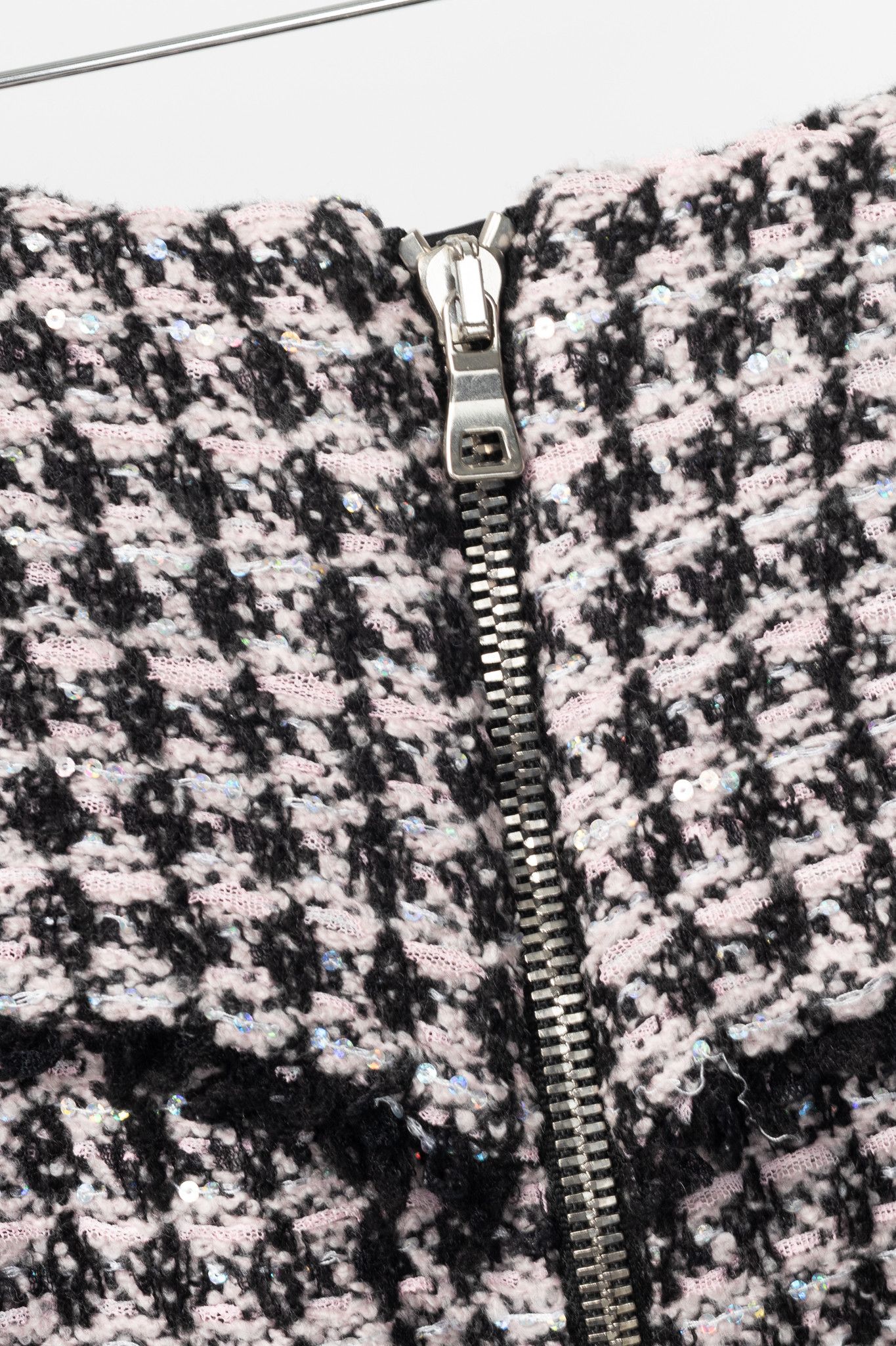 Balmain Balmain Sequin Houndstooth Tweed Wrap Mini Skirt Size 27" / US 4 / IT 40 - 8 Thumbnail