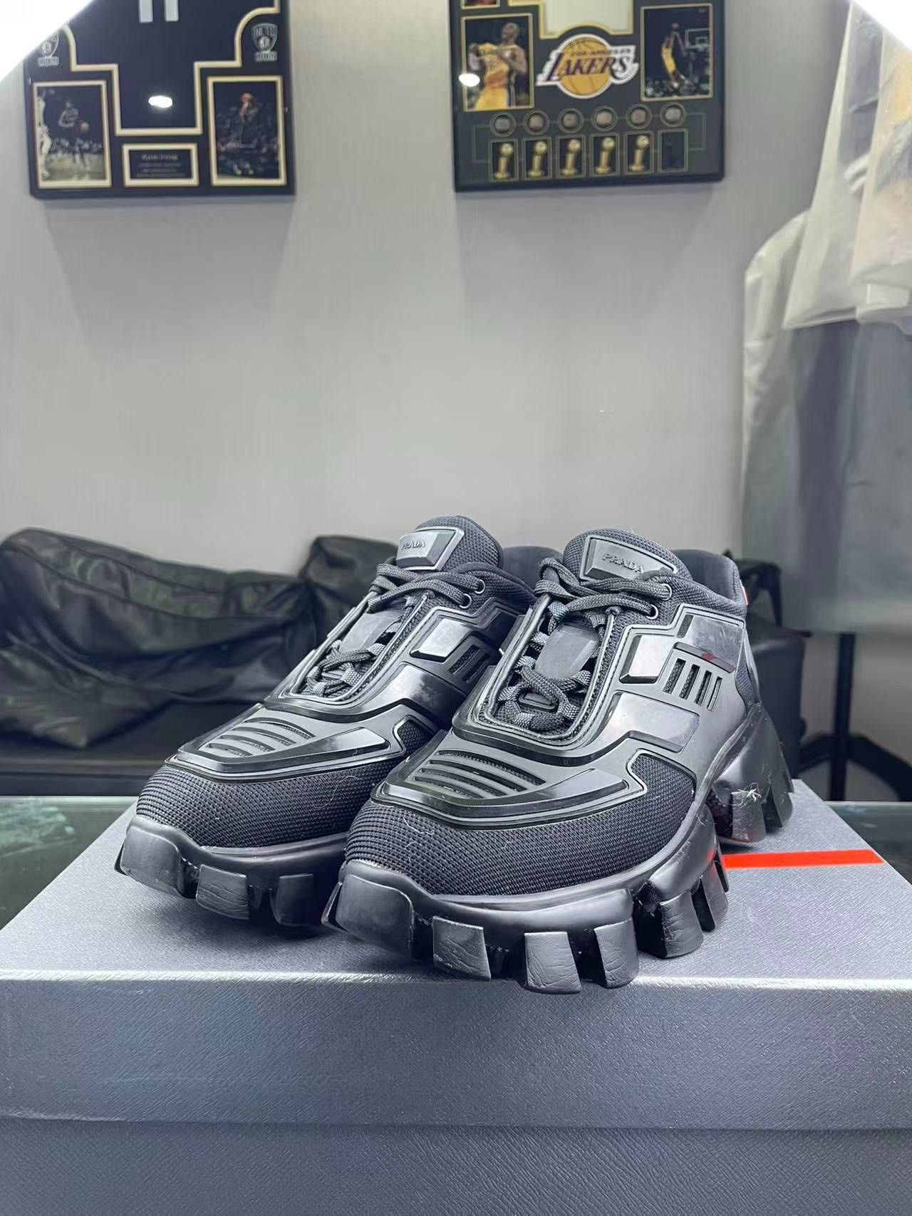 Prada Prada Techwear Black Lowtop Sneakers us_6-5 Women Size US 6.5 / IT 36.5 - 1 Thumbnail