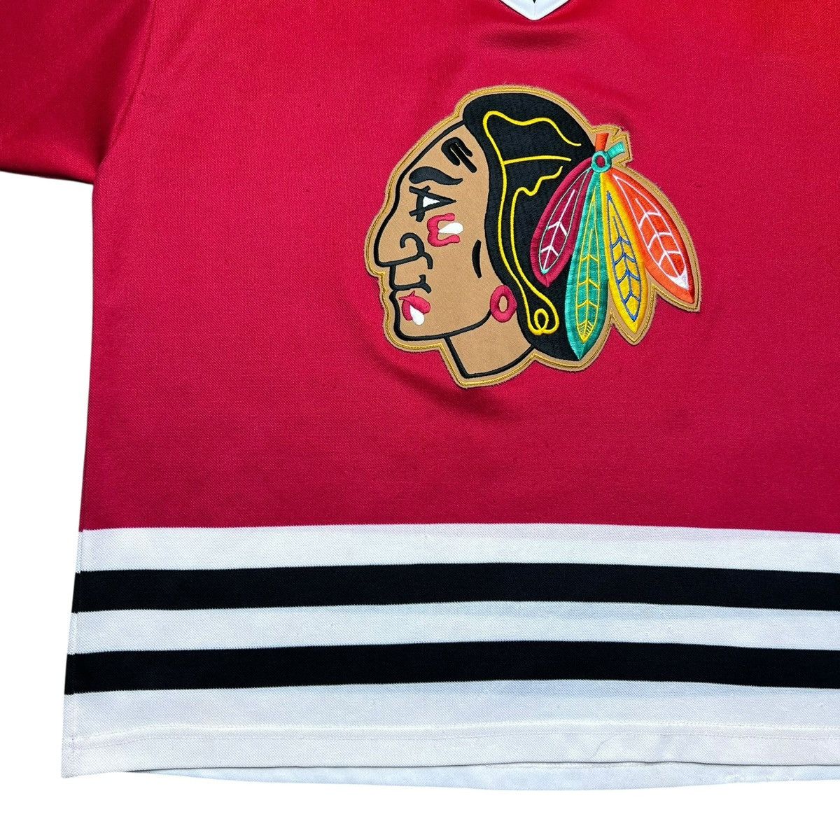 Ccm Vintage 1990s NHL Chicago Blackhawks CCM Maska Hockey Jersey Size US L / EU 52-54 / 3 - 8 Thumbnail