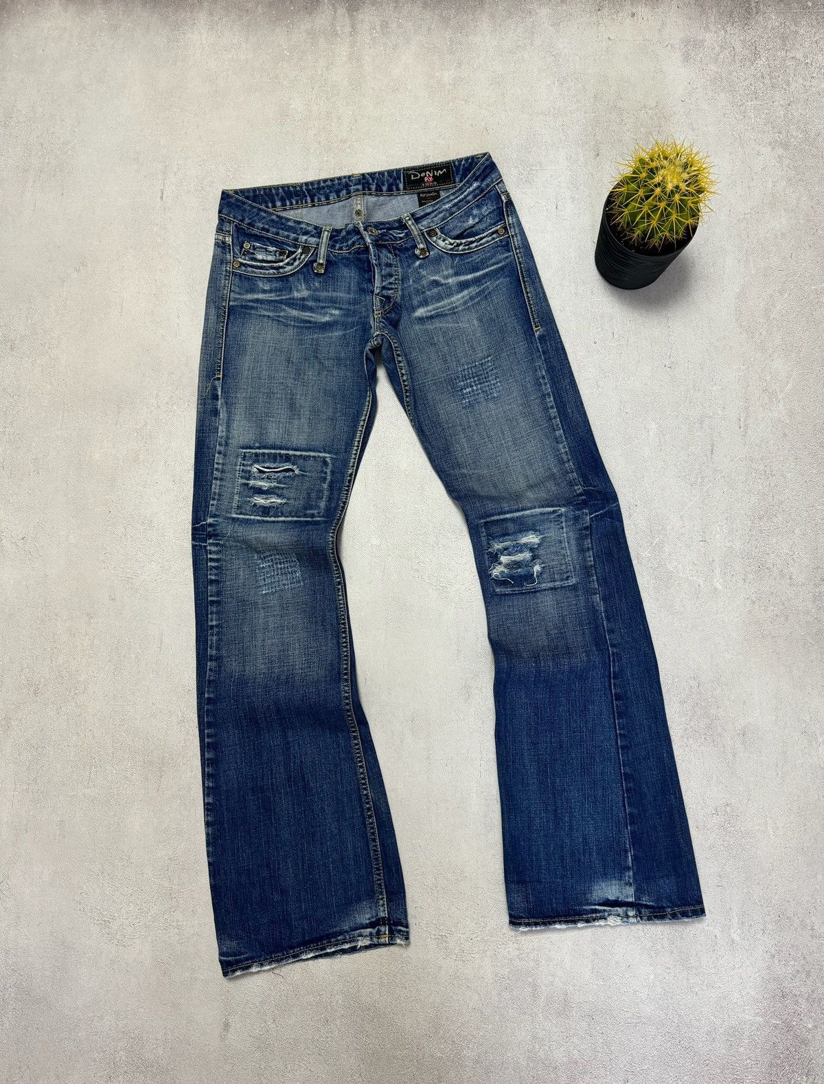If Six Was Nine Vintage Japanese Jeans Distressed Dirty Wash Denim Y2K 90s Size US 32 / EU 48 - 1 Thumbnail