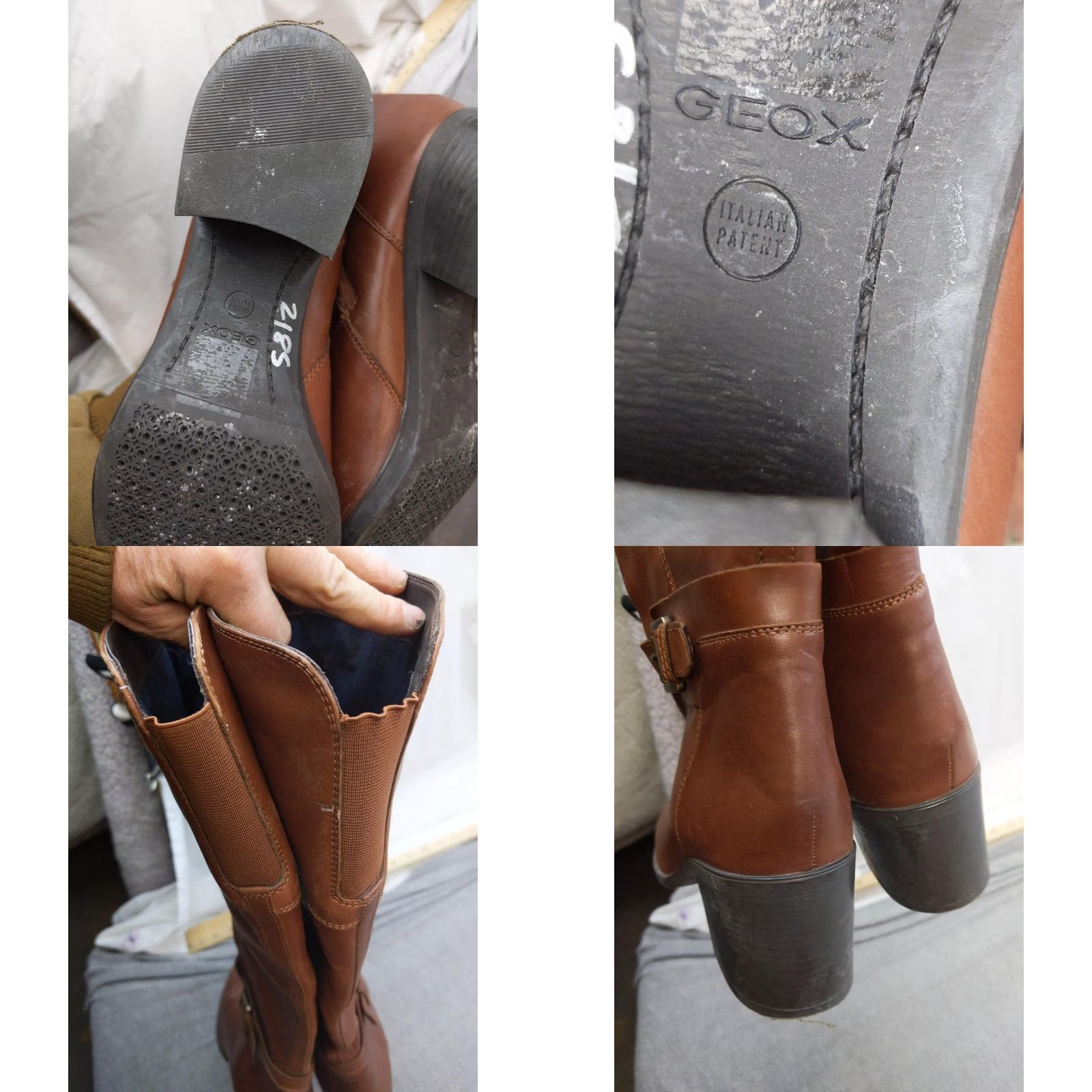 Geox Geox Boots Womens 10 41 Brown Leather Knee High Riding Zip Buckle Block Heel Size US 10 / IT 40 - 8 Thumbnail