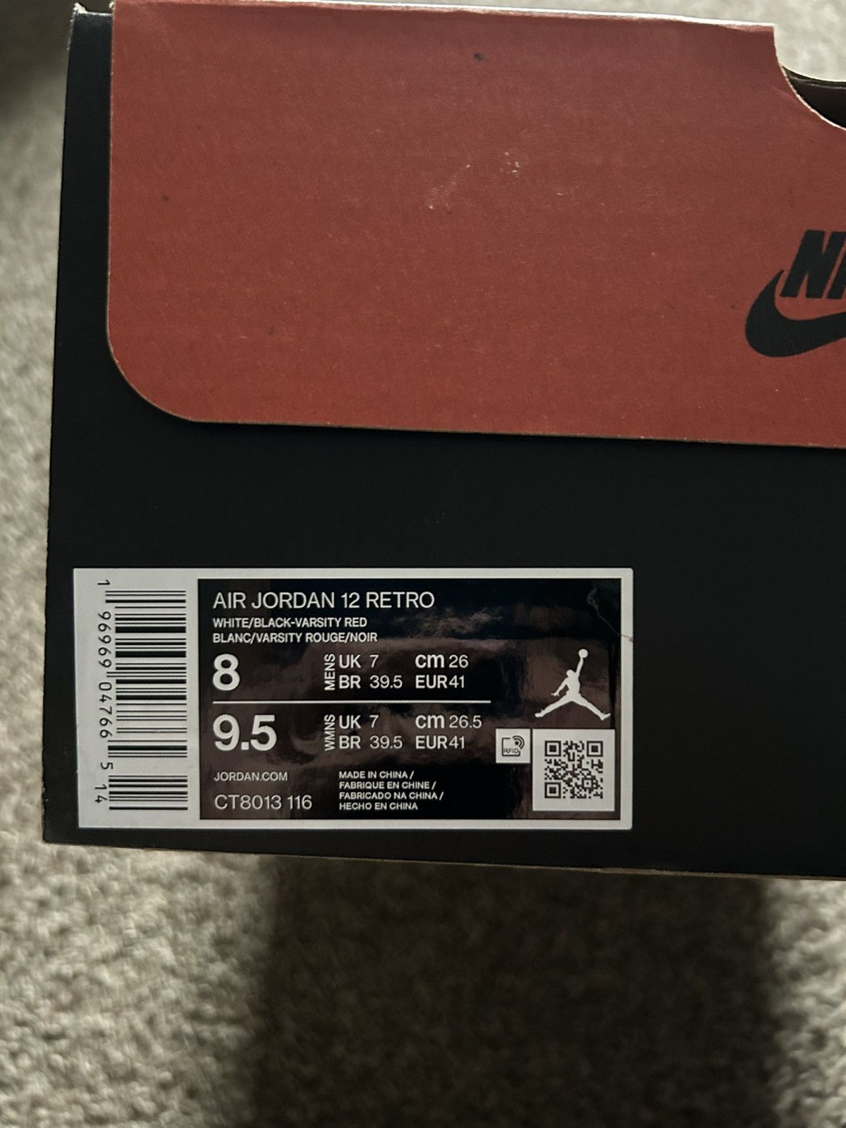 Jordan Brand Jordan 12 Retro Cherry Size US 8 / EU 41 - 7 Thumbnail