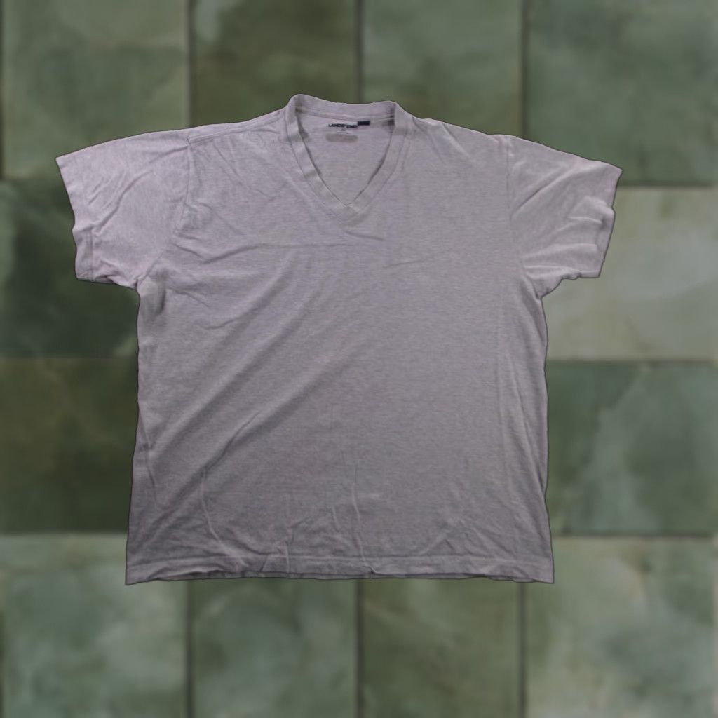 Lands' End Lands' End Shirt Mens Large Grey V Neck Short Sleeve Minimalist Casual Basic Size US L / EU 52-54 / 3 - 1 Thumbnail