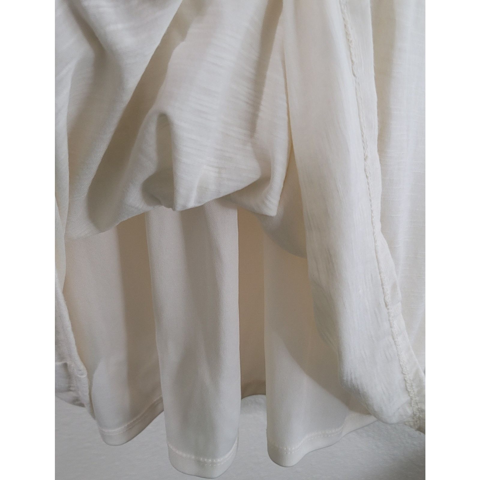 Mossimo Mossimo Cream Eyelet Bodice Slub Knit Mini Dress Medium Size M / US 6-8 / IT 42-44 - 3 Thumbnail