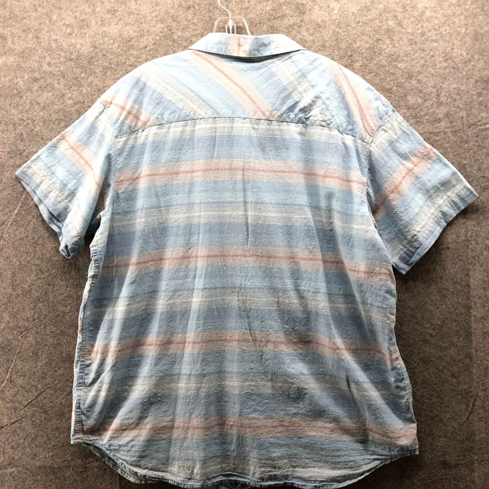 Vintage Columbia Shirt Mens XL Blue Striped Short Sleeve Button-Up Collared Pocket Breathable Cotton Hiking Summer Size US XL / EU 56 / 4 - 2 Thumbnail