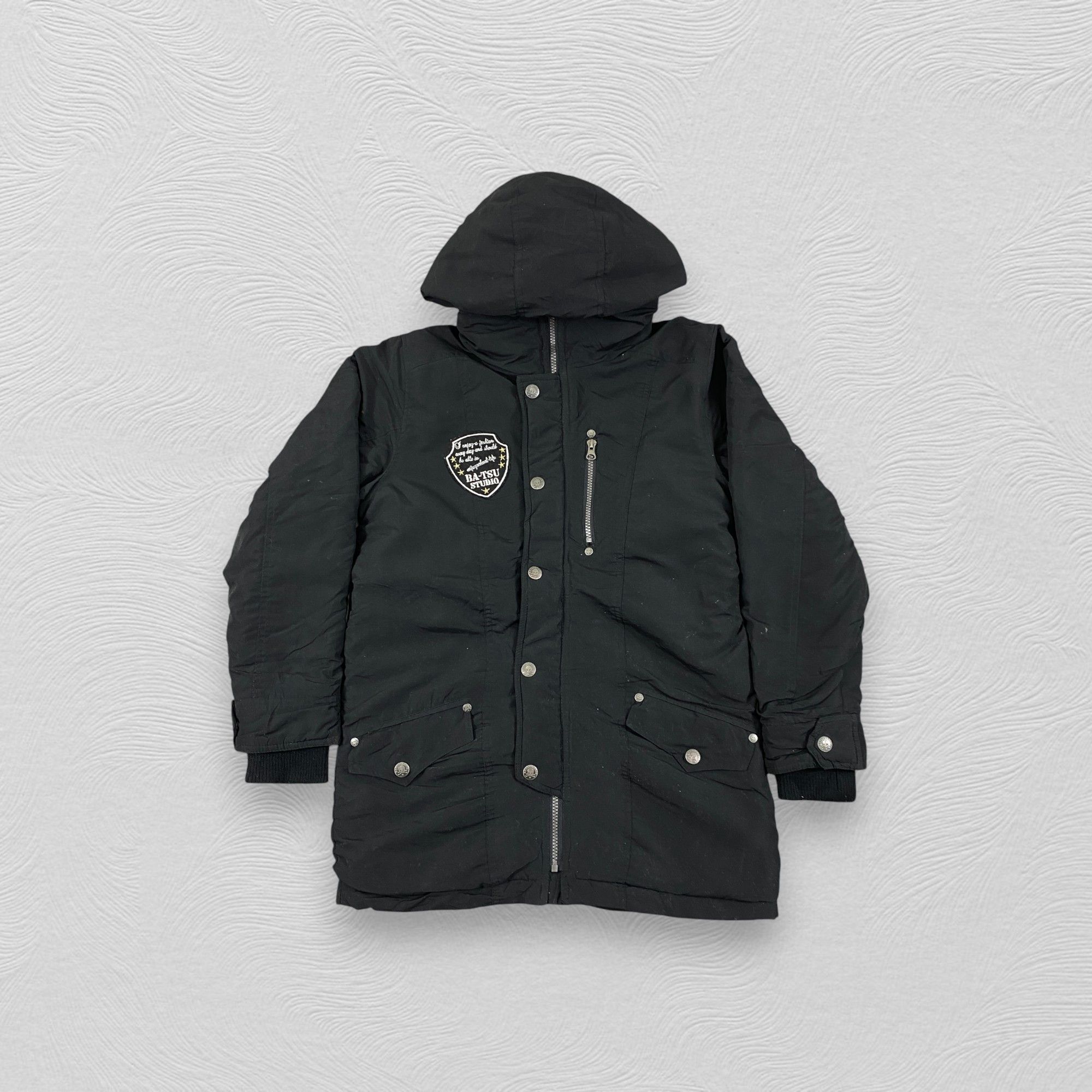 If Six Was Nine Vintage BA-TSU STUDIO Puffer Hoodie Black Jacket- J507 Size US XS / EU 42 / 0 - 1 Thumbnail
