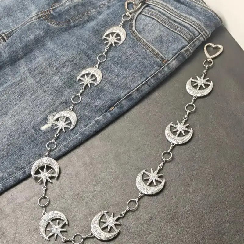 Jewelry Seven Stars Picking The Moon Rhinestone Waist Pants Chain Size ONE SIZE - 7 Thumbnail
