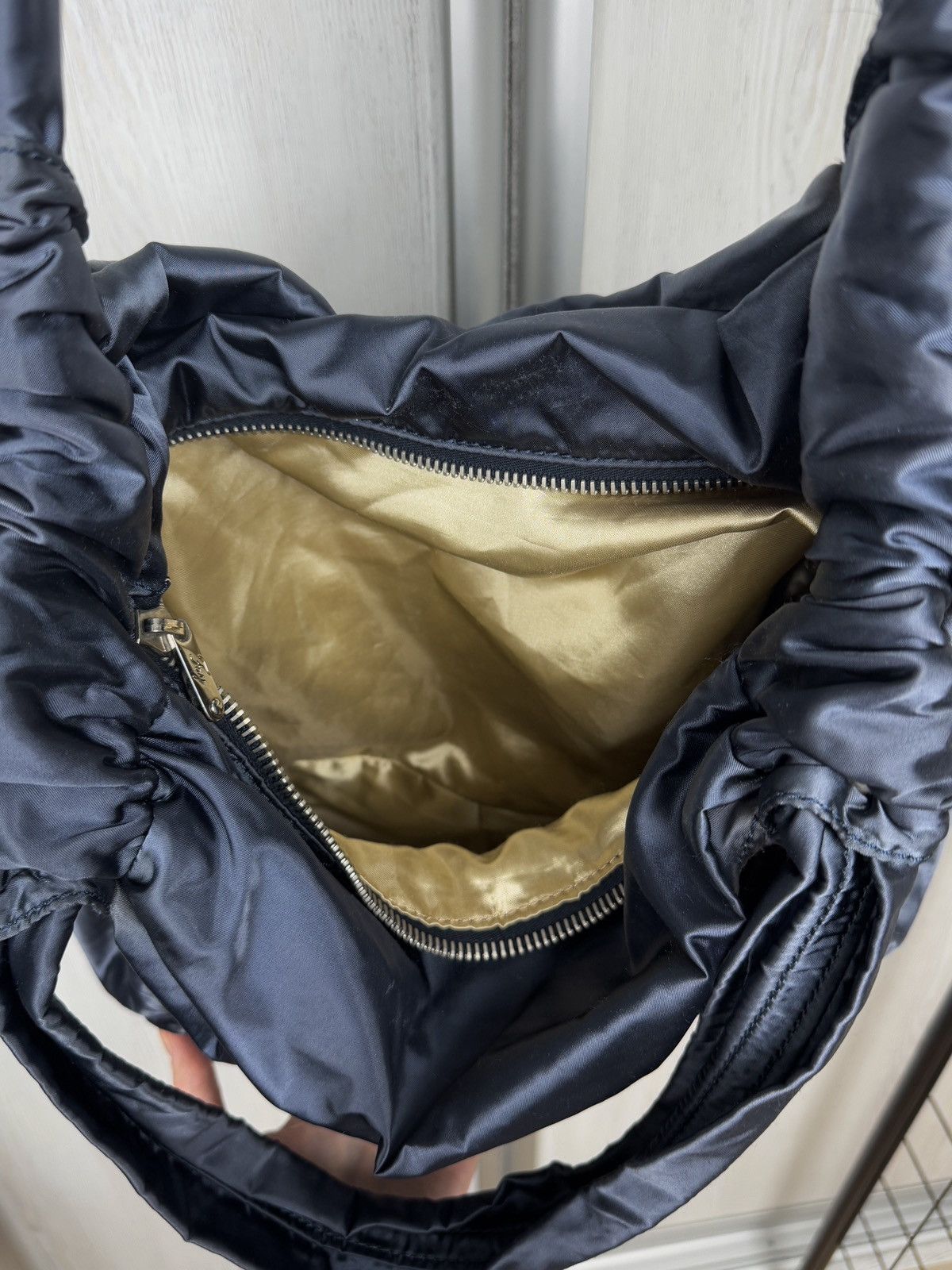 Fay Fay Dark blue made in EU Shiny Textile Leather Hobo Bag Size ONE SIZE - 11 Thumbnail