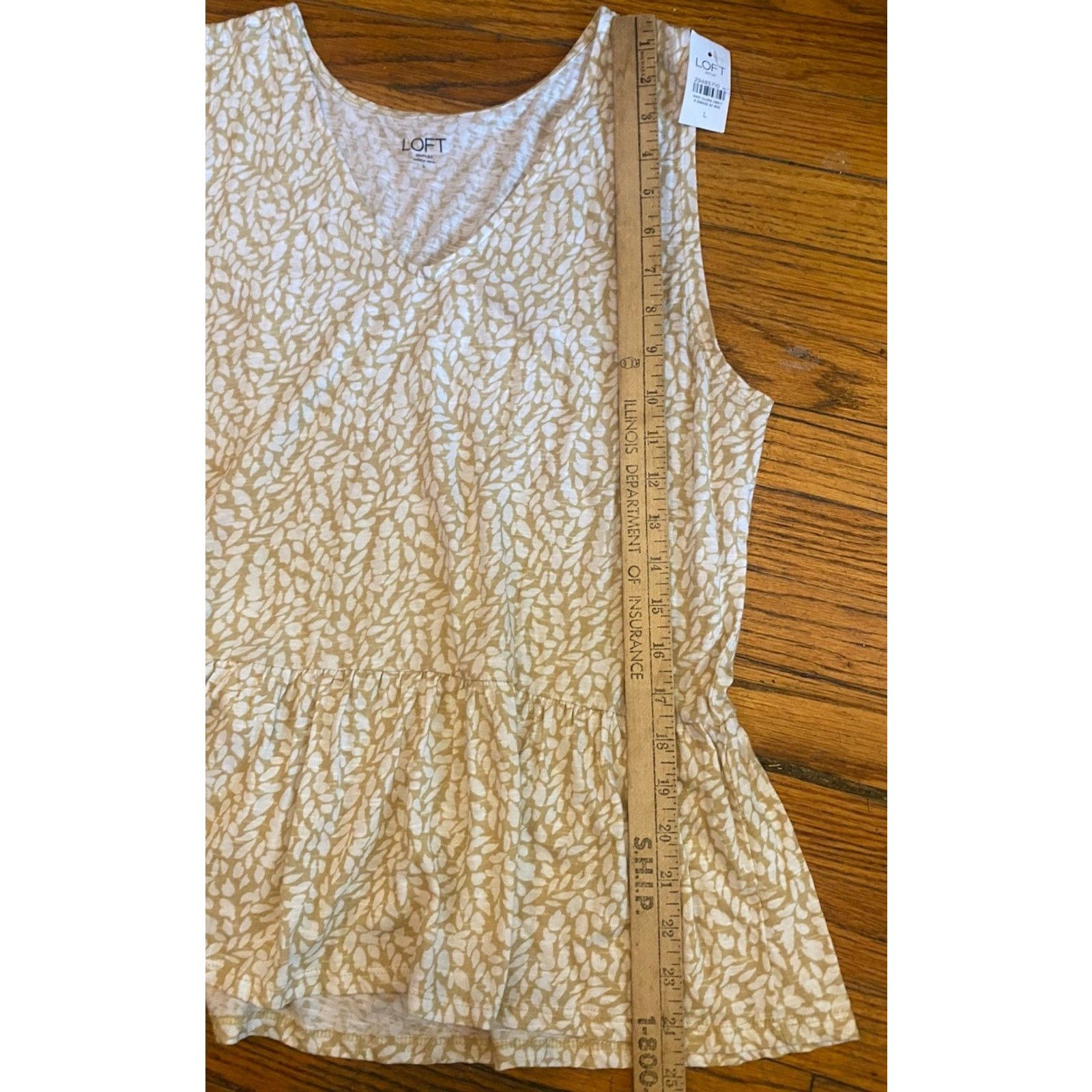 Loft NWT LOFT Tank Shirt Women’s Large Beige Size L / US 10 / IT 46 - 7 Thumbnail