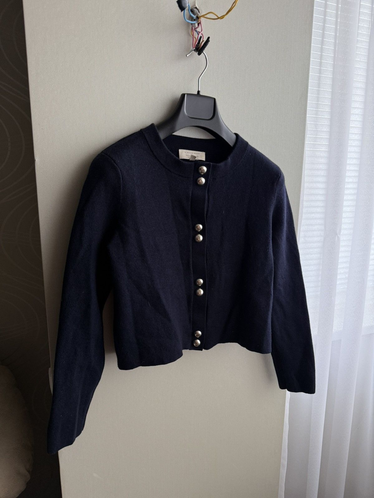 Sezane Sezane Madeline Merino Wool Button Up Cardigan Black Size S Size S / US 4 / IT 40 - 2 Thumbnail