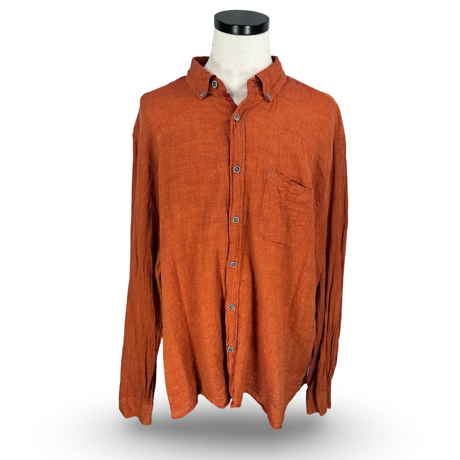 Other 32 Bar Blues Shirt Men’s 3XL Orange Linen Blend Long Sleeve Size US XXL / EU 58 / 5 - 1 Thumbnail
