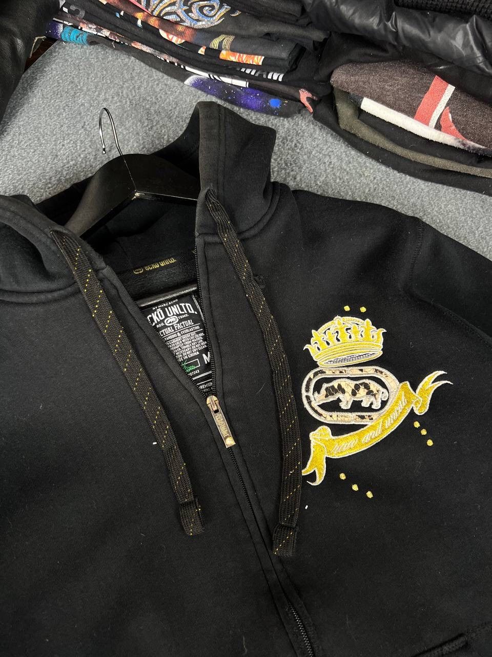 Ecko Unltd. Ecko Unltd Vintage Faded Black Zip Up Hoodie Size US M / EU 48-50 / 2 - 9 Thumbnail