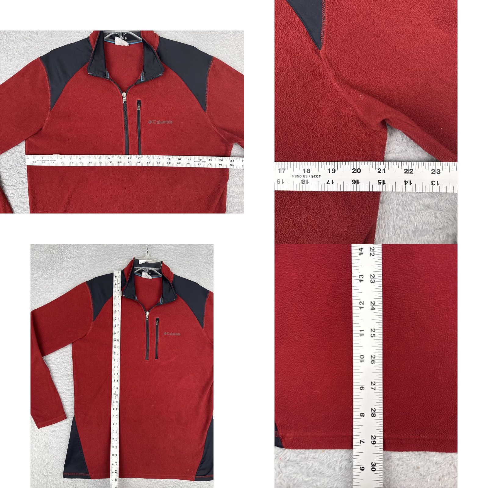 Vintage Columbia Sweater Womens L Red Black Fleece 1/4 Zip Mock Neck Pullover Raglan Sleeve Pockets Size L / US 10 / IT 46 - 8 Thumbnail