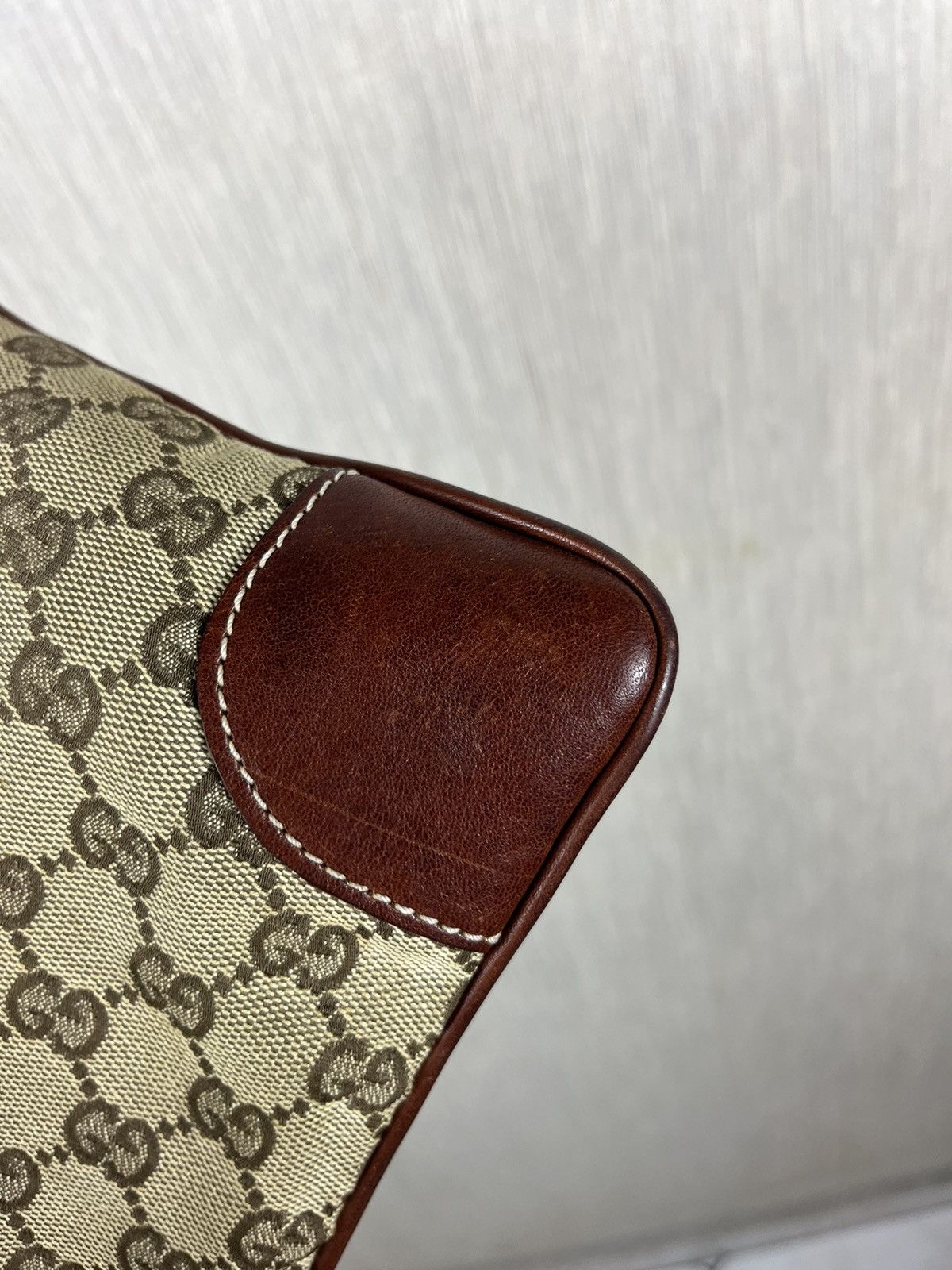 Vintage rare Gucci vintage canvas messenger bag GG monogram leather Size ONE SIZE - 23 Thumbnail