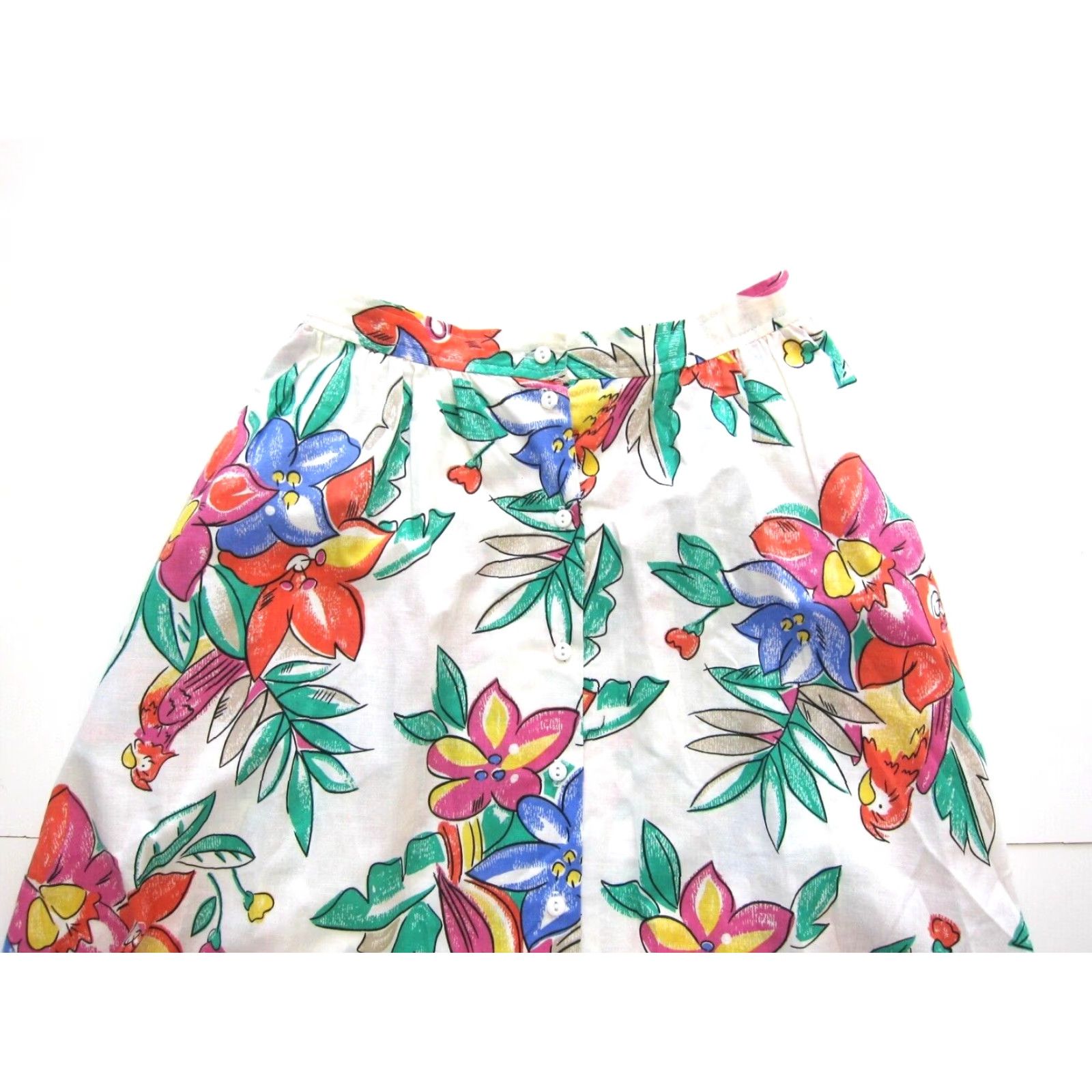 Vintage Vintage Koret 100% Cotton Green Yellow Pink Parrot Bird Button Maxi Skirt Small Koret Vintage 100% Cotton Green Pink Parrot Bird Maxi Skirt Small Size 28" / US 6 / IT 42 - 3 Thumbnail