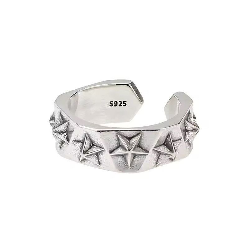 Jewelry × Vintage Silver Star Army Gothic Ring Size ONE SIZE - 4 Thumbnail