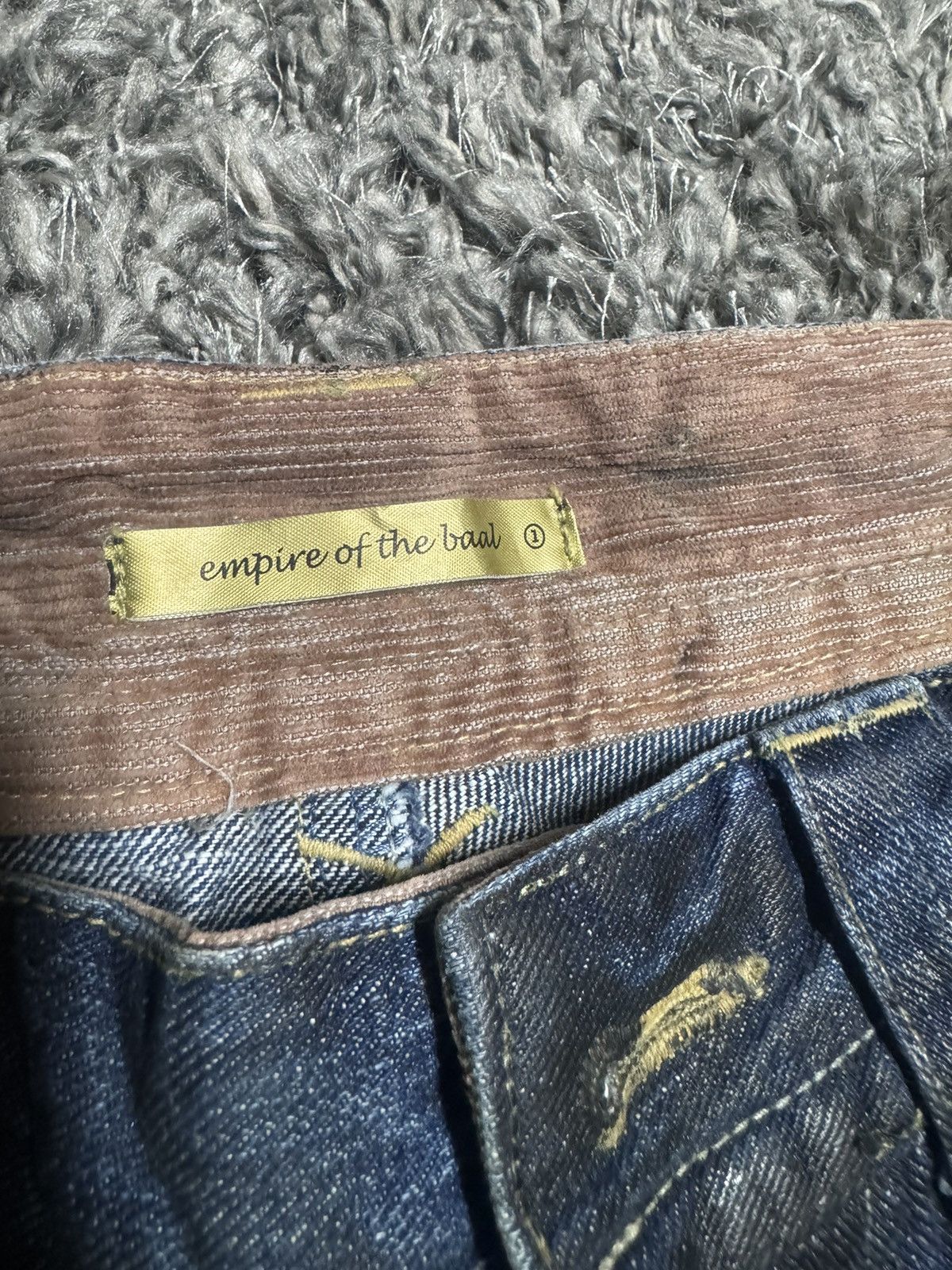 Japanese Brand “Empire of the Baal” Wax Finish Flared Jeans Size US 28 / EU 44 - 5 Thumbnail