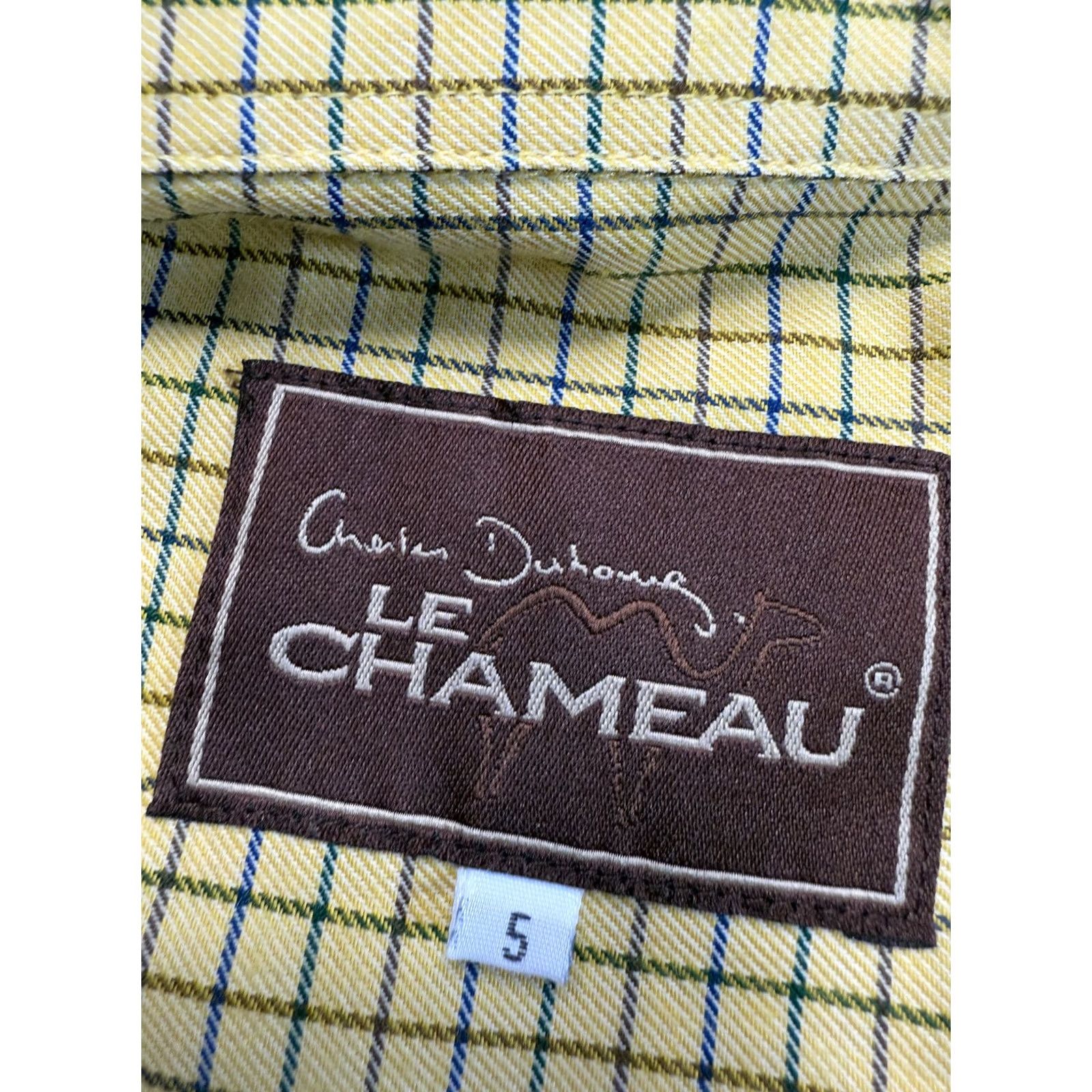 Vintage Le Chameau Yellow Button-Down Shirt Mens Size 5 Long Sleeve Regular Collar-Down Shirts Yellow Mens Size US S / EU 44-46 / 1 - 2 Thumbnail