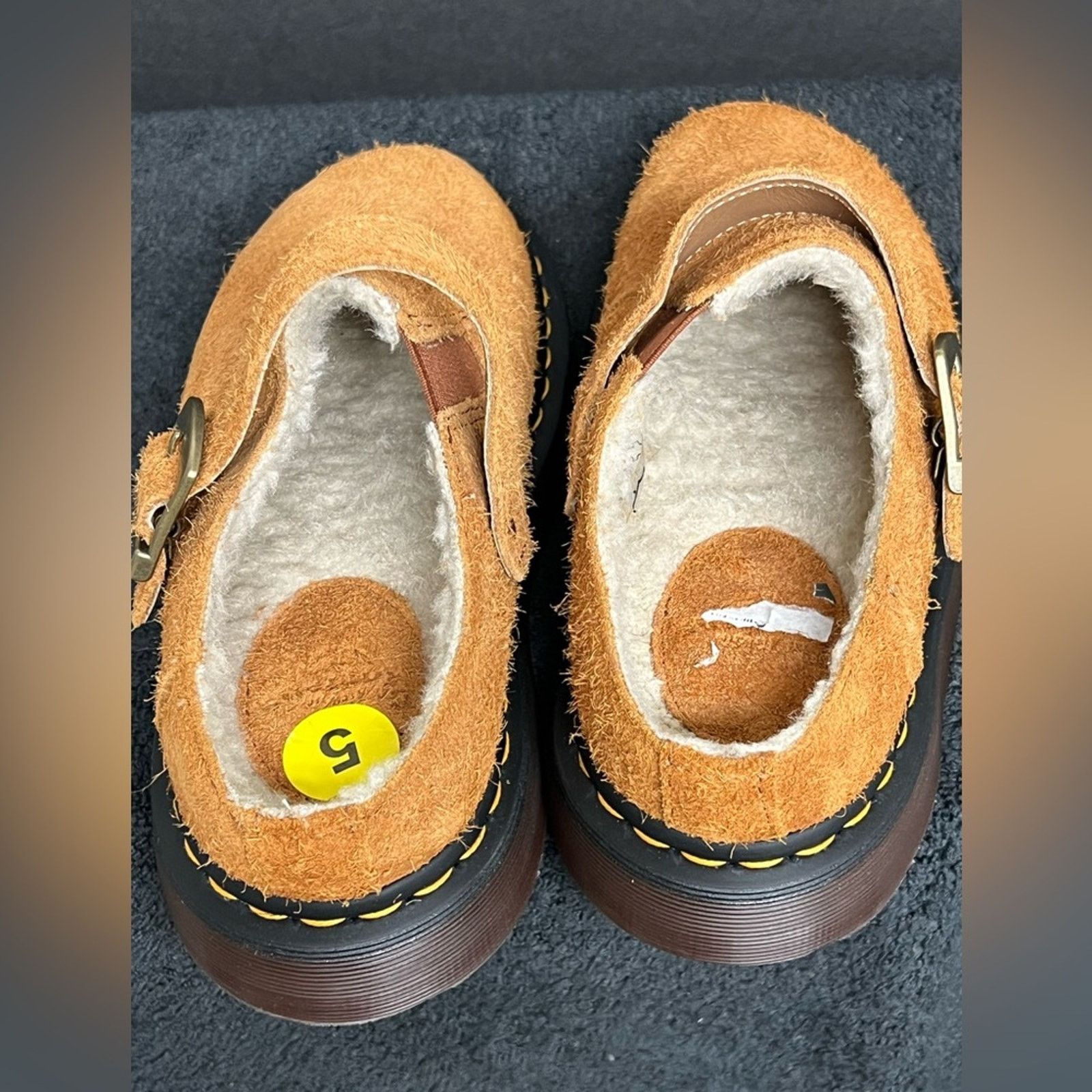 Dr. Martens NEW Dr. Martens Isham Brown Shearling Suede Slingback Mules Size US 6 / IT 36 - 5 Thumbnail