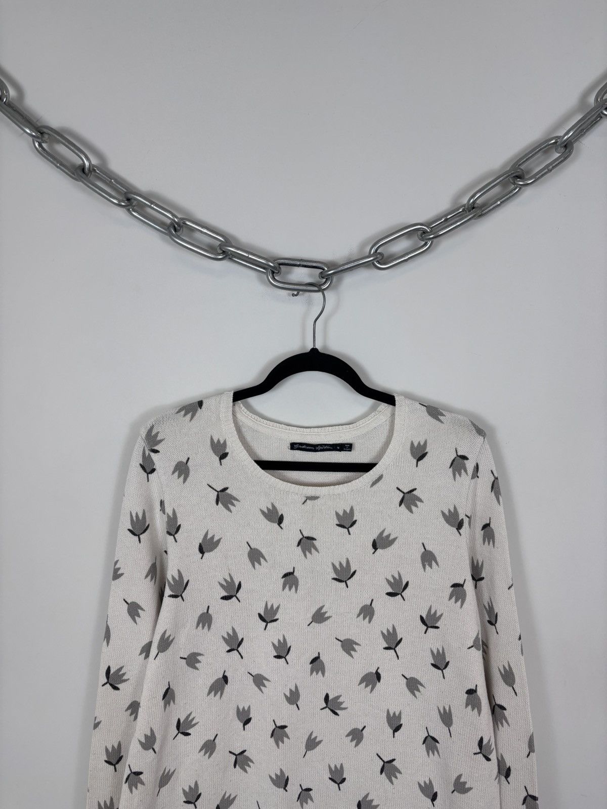 Gudrun Sjoden Gudrun Sjoden Women’s Leaf Pattern Cotton Sweater Pullover Size M / US 6-8 / IT 42-44 - 2 Thumbnail