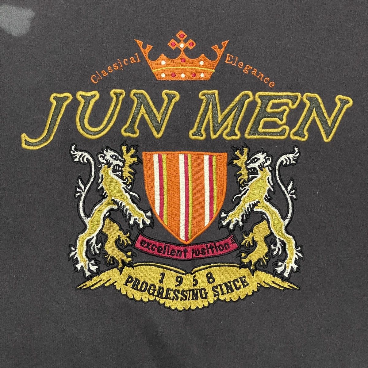 JUN MEN Vintage Junmen Wool Varsity Bomber Jacket, Leather Sleeves Size US XXL / EU 58 / 5 - 9 Thumbnail