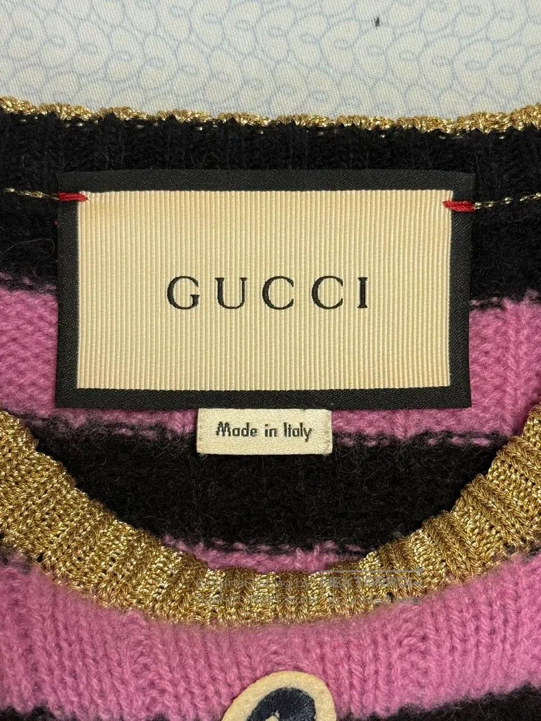 Gucci Gucci Pink striped cat embroidered sweater Size XS / US 0-2 / IT 36-38 - 7 Thumbnail