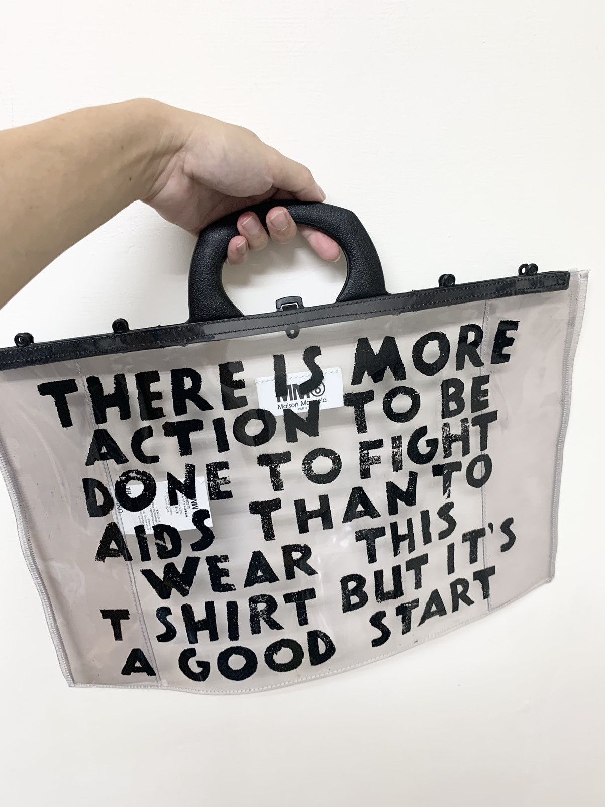 Maison Margiela MM6 SS19 charity AIDS-print PVC tote Size ONE SIZE - 6 Thumbnail