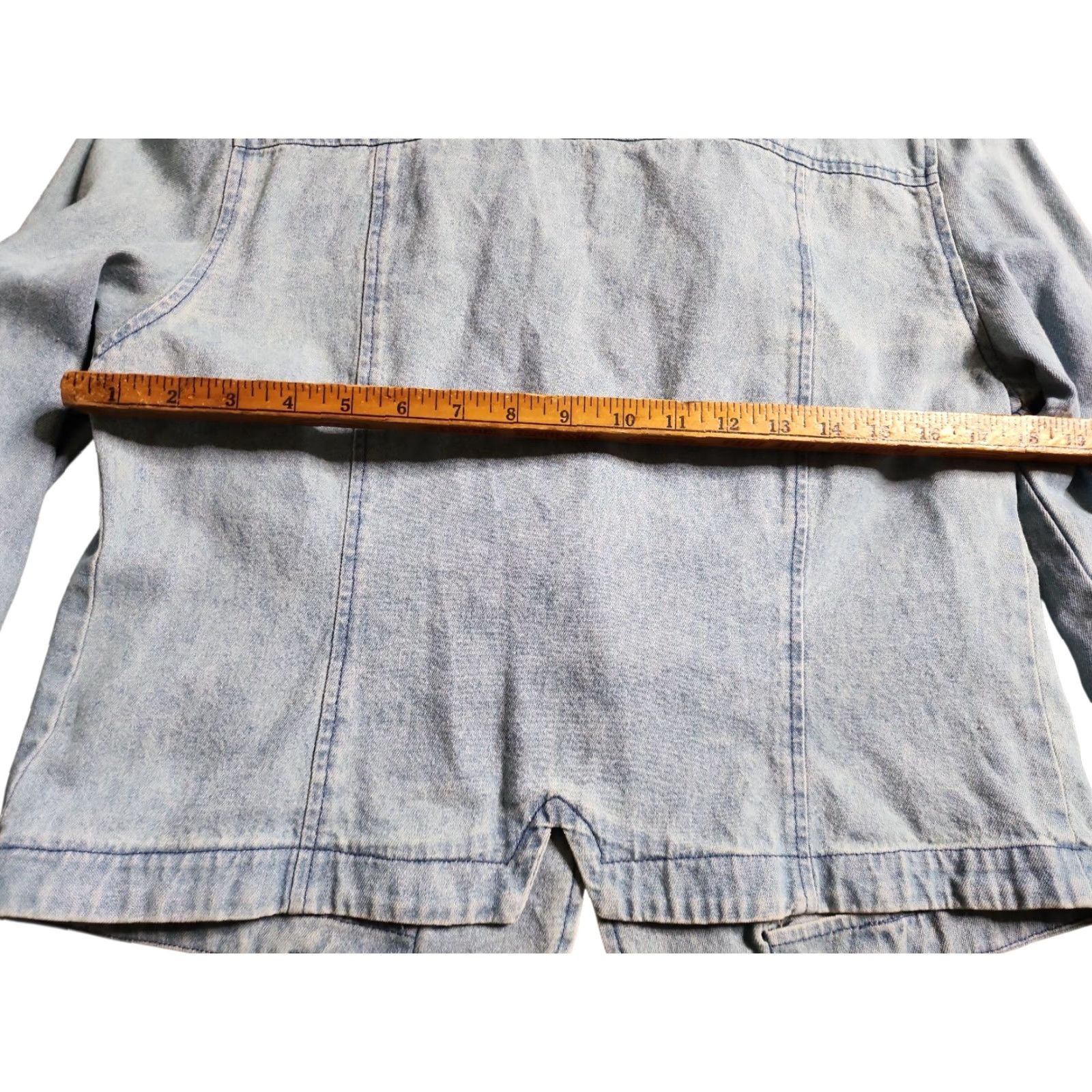 Denime VINTAGE City Girl Jacket Womens Size 10 Blue Plaid Denim 90s Size 32" / US 10 / IT 46 - 6 Thumbnail