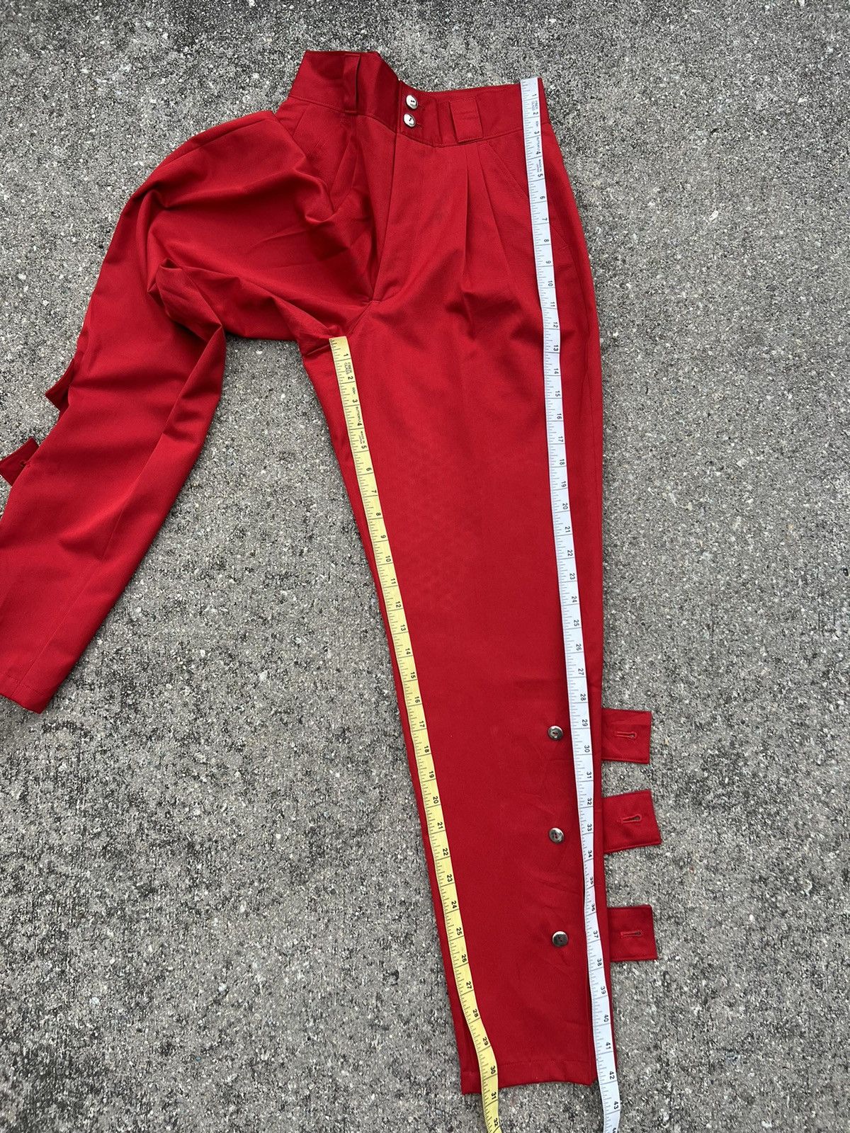 Vintage Vintage 90s METAL BLACK Japan Bondage Red Trouser Pant Size US 28 / EU 44 - 6 Thumbnail