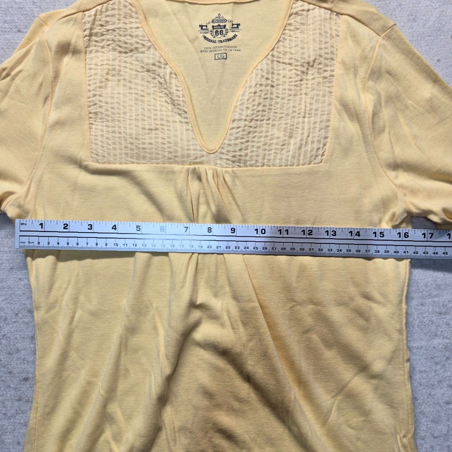 Route 66 Route 66 Yellow V-Neck Pullover T-Shirt Adult Women's Size L Large Casual Size L / US 10 / IT 46 - 5 Thumbnail