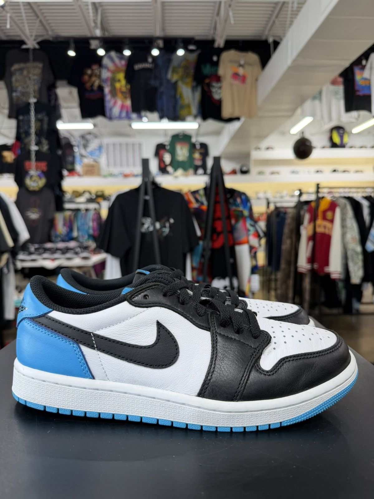 Jordan Brand Jordan 1 Low Black Dark Powder Blue Size 8.5 (2022) Size US 8.5 / EU 41-42 - 6 Thumbnail