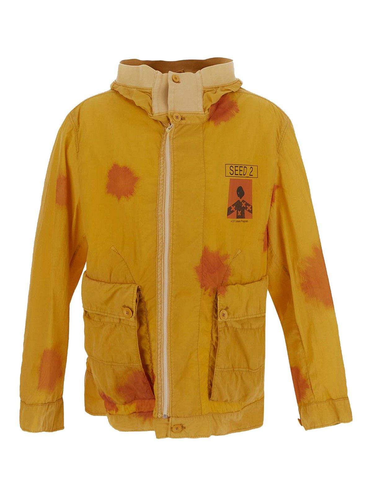 o1y1224 Two-tone Hooded Jacket in Yellow