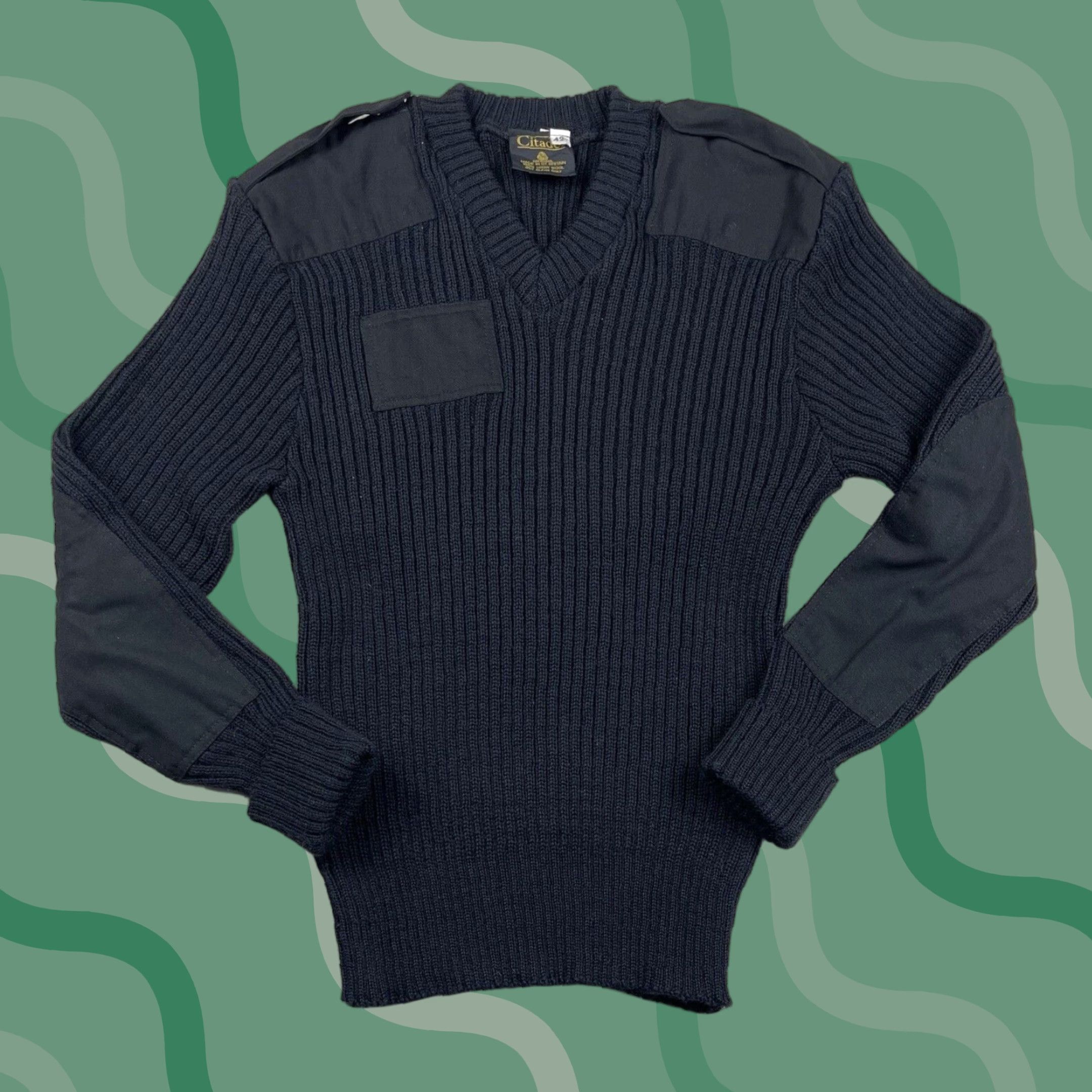 Greats VINTAGE Citadel Wool Sweater Military Knit Crew Neck Black Adult 42 Solid Patches Outdoor Mens Size US XL / EU 56 / 4 - 1 Thumbnail