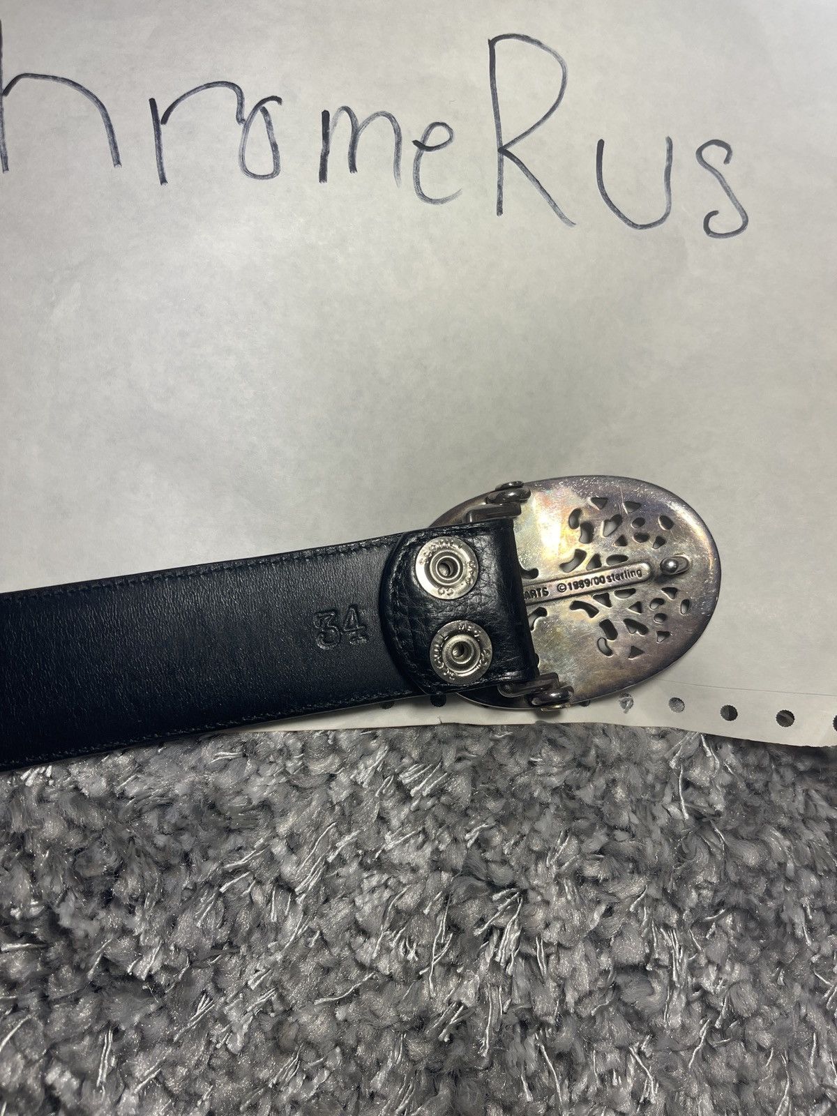 Chrome Hearts CHROME HEARTS OVAL BUCKLE AND BELT STRAP Size 34 - 7 Thumbnail
