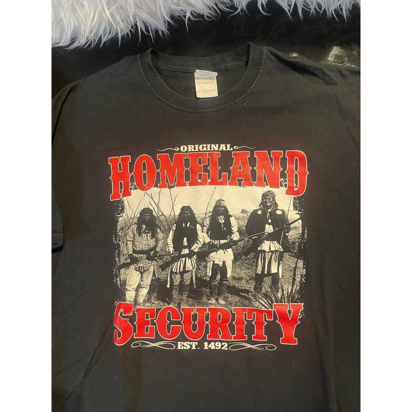 Gildan The Original Homeland Security T Shirt Short Sleeve Native Size US XXL / EU 58 / 5 - 2 Thumbnail