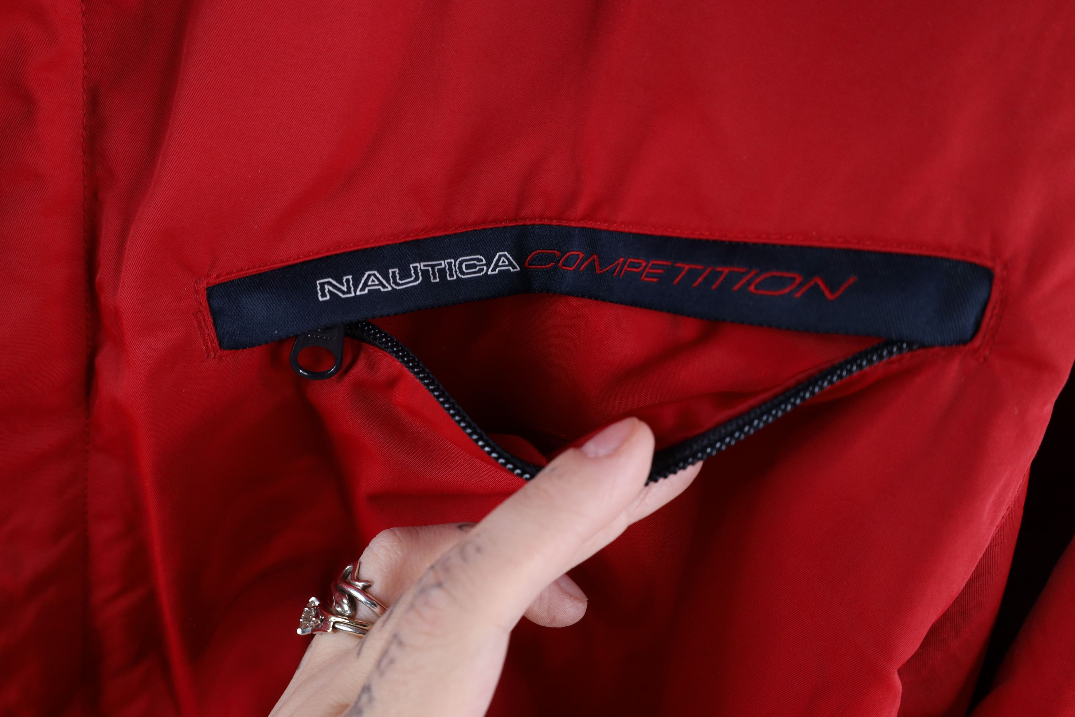 Nautica × Vintage Vintage 90s Nautica Competition Lined Hooded Full Zip Jacket Size US XL / EU 56 / 4 - 6 Thumbnail