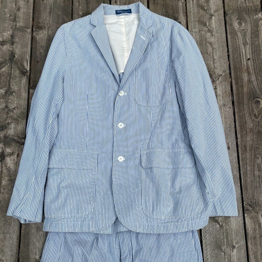 Polo Ralph Lauren Polo Soft Modern Fit Seersucker Jacket Polo Ralph Lauren St Size 44R - 1 Thumbnail