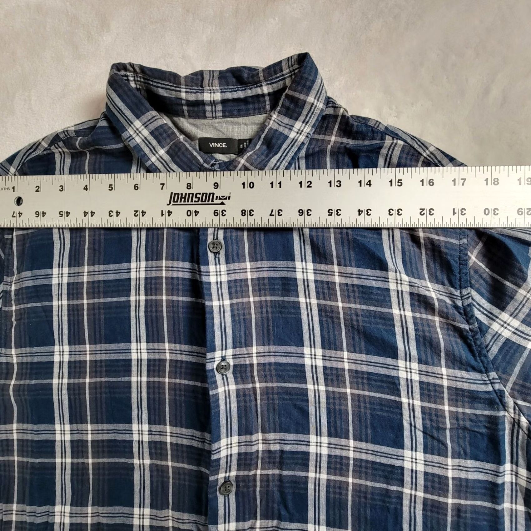 Vince Vince Mens Blue Plaid Long Sleeve Button-Up Shirt XL Casual Cotton Lightweight Shirt Mens Blue Plaid Long Sleeve Button-Up XL Cotton Lightweight Size US XL / EU 56 / 4 - 7 Thumbnail