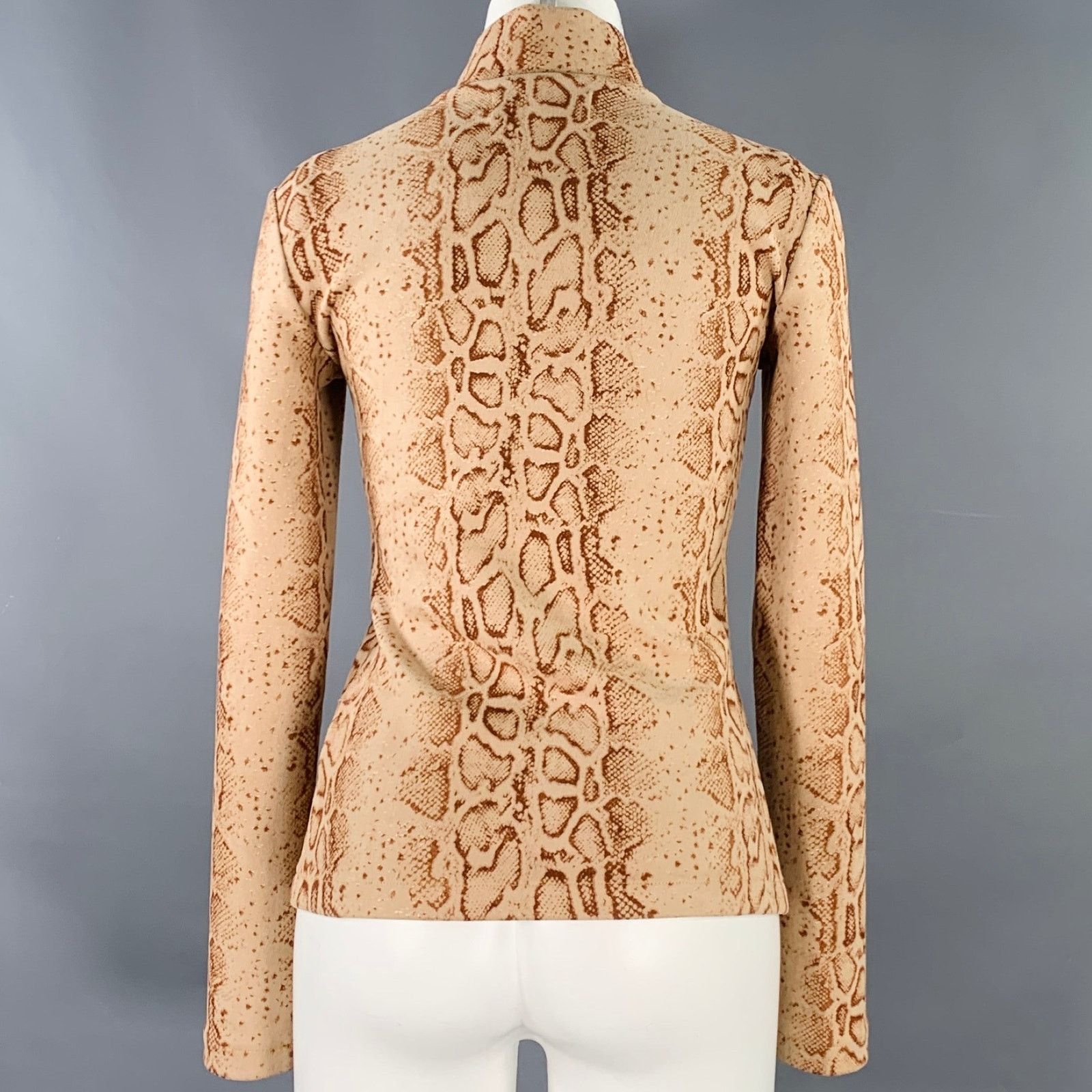 STAND STUDIO STAND STUDIO Tan Brown Polyester Snakeskin Print Casual Top Size XS / US 0-2 / IT 36-38 - 4 Thumbnail