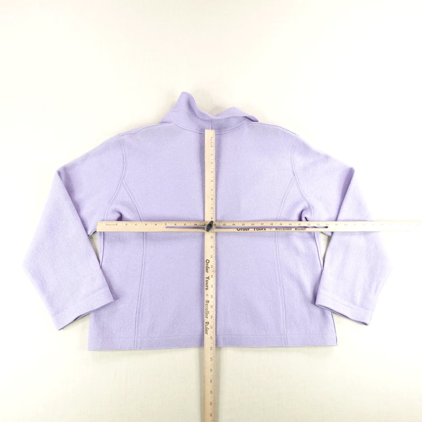 Eileen Fisher VINTAGE Eileen Fisher Blazer Jacket Womens XL Wool Blend Crop Classic Long Sleeve Purple Basic Coat Size XL / US 12-14 / IT 48-50 - 6 Thumbnail