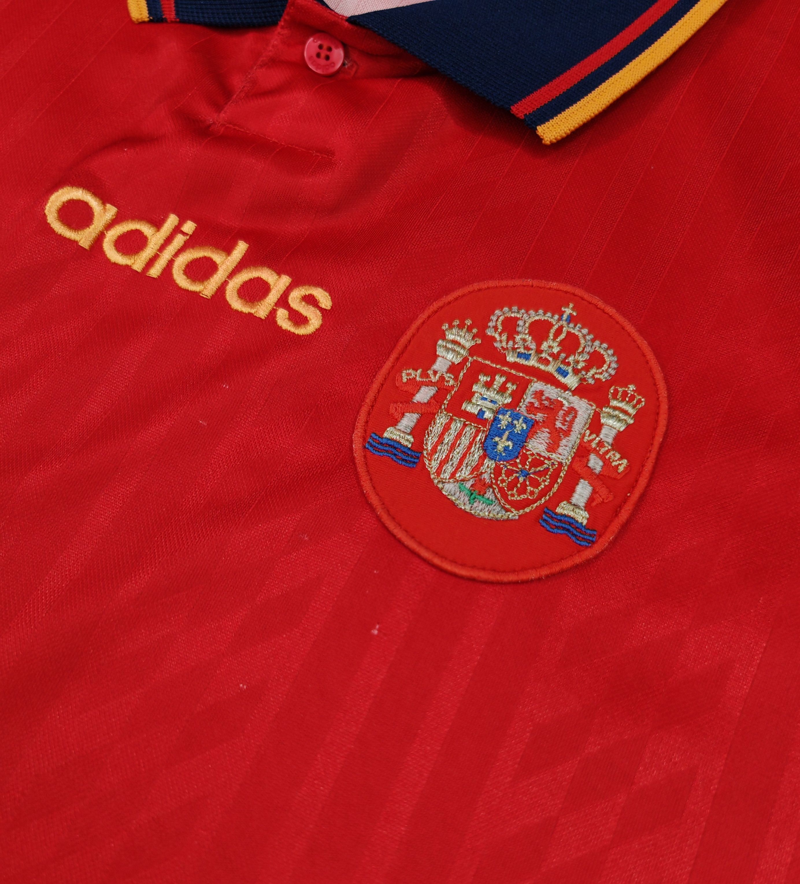 Adidas × Vintage SPAIN HOME JERSEY FOOTBALL SHIRT 1994 Size US L / EU 52-54 / 3 - 3 Thumbnail