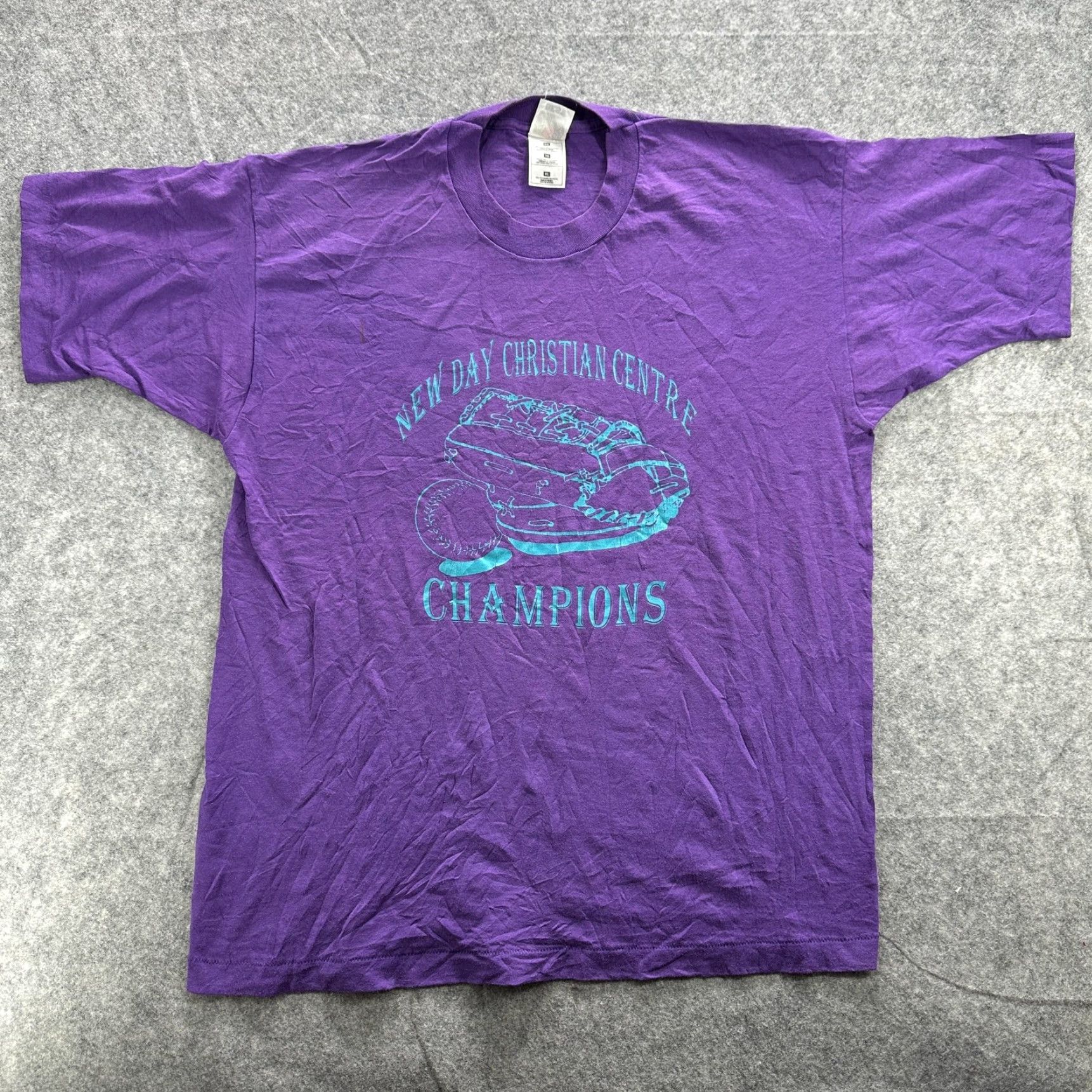 Fruit Of The Loom VINTAGE New Day Christian Centre Shirt Mens XL Purple T-Shirt Sports Graphic 2000s Mens Capabilities: None Size US XL / EU 56 / 4 - 2 Thumbnail