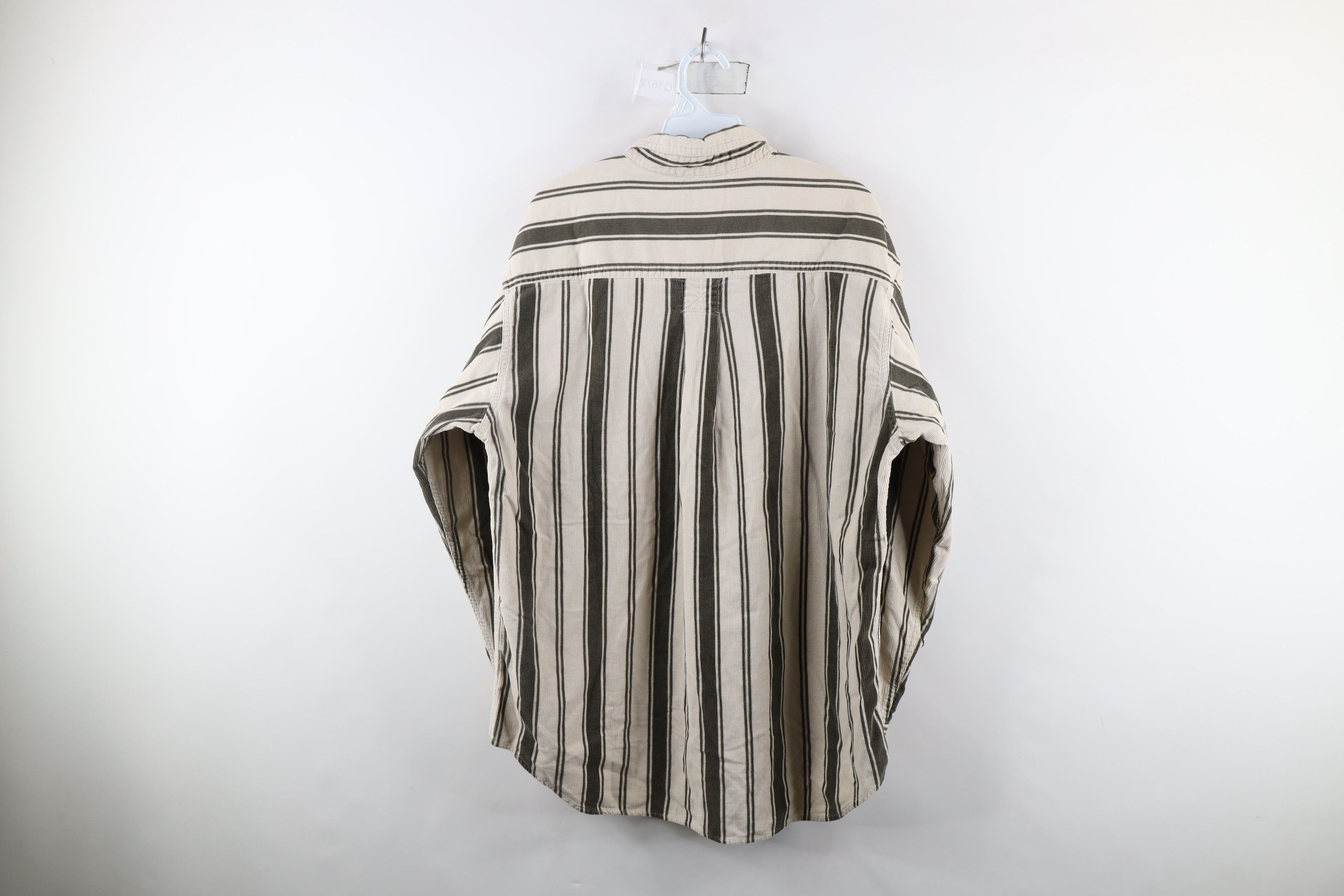 Vintage Vintage 90s Streetwear Striped Corduroy Button Down Shirt Size US L / EU 52-54 / 3 - 7 Thumbnail