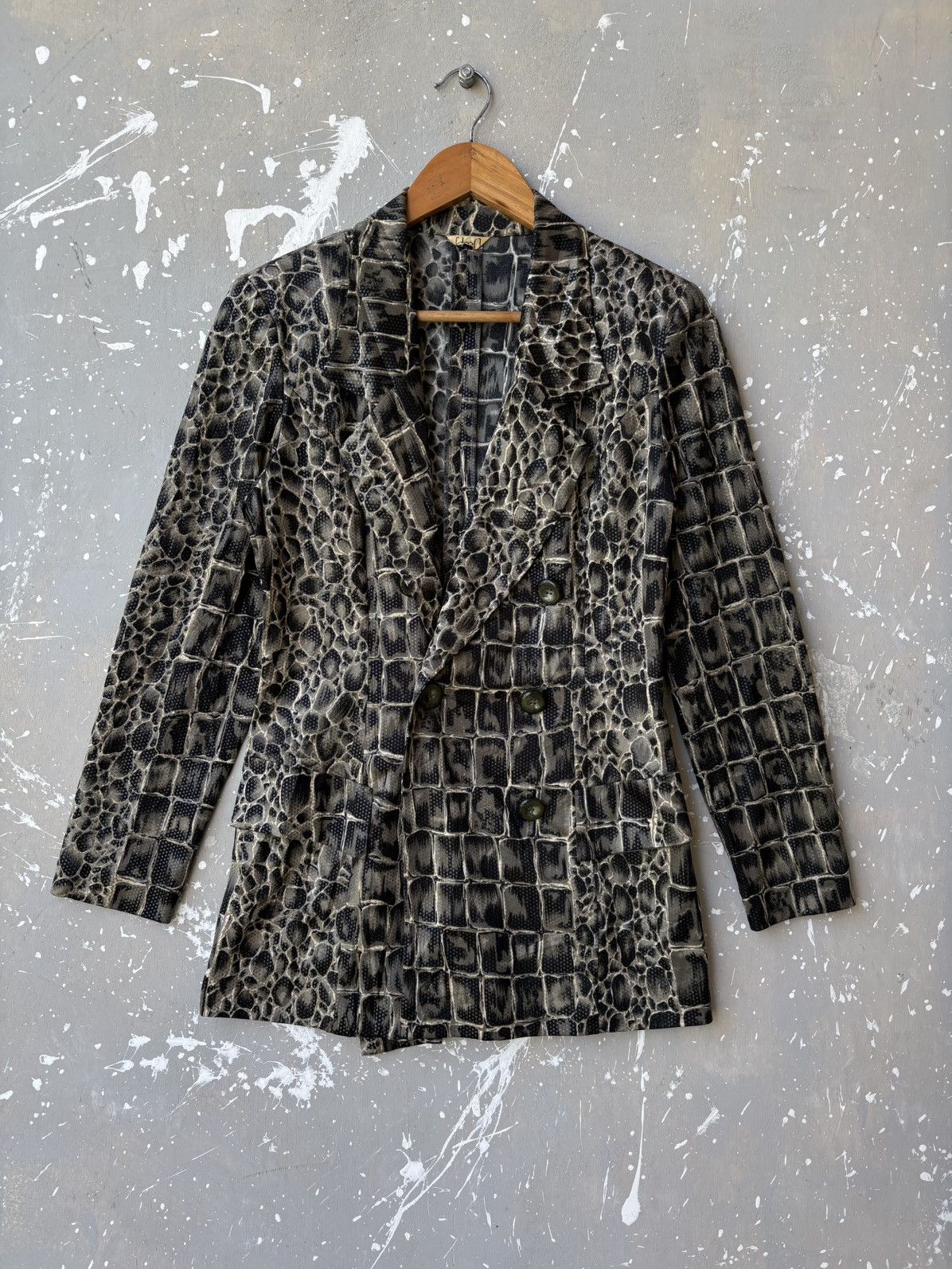Japanese Brand Vintage Daef Snake Skin Pattern Animal Jacket Blazer Size US XS / EU 42 / 0 - 1 Thumbnail